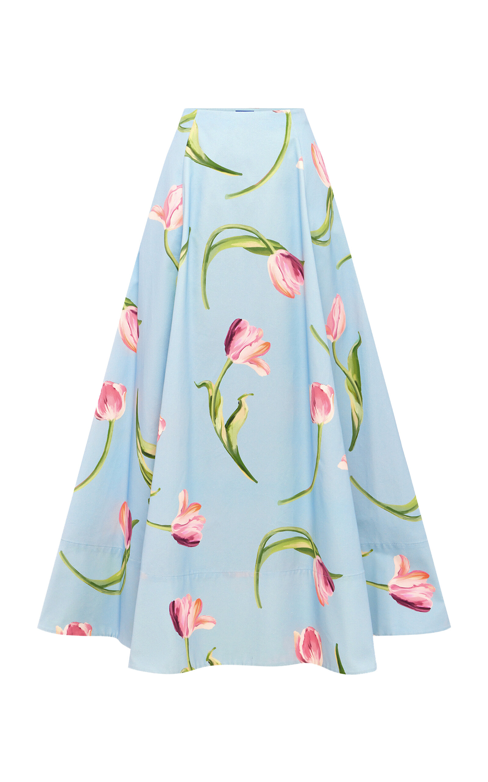 Leo Lin Elina Floral-Print Cotton High-Rise Maxi Skirt