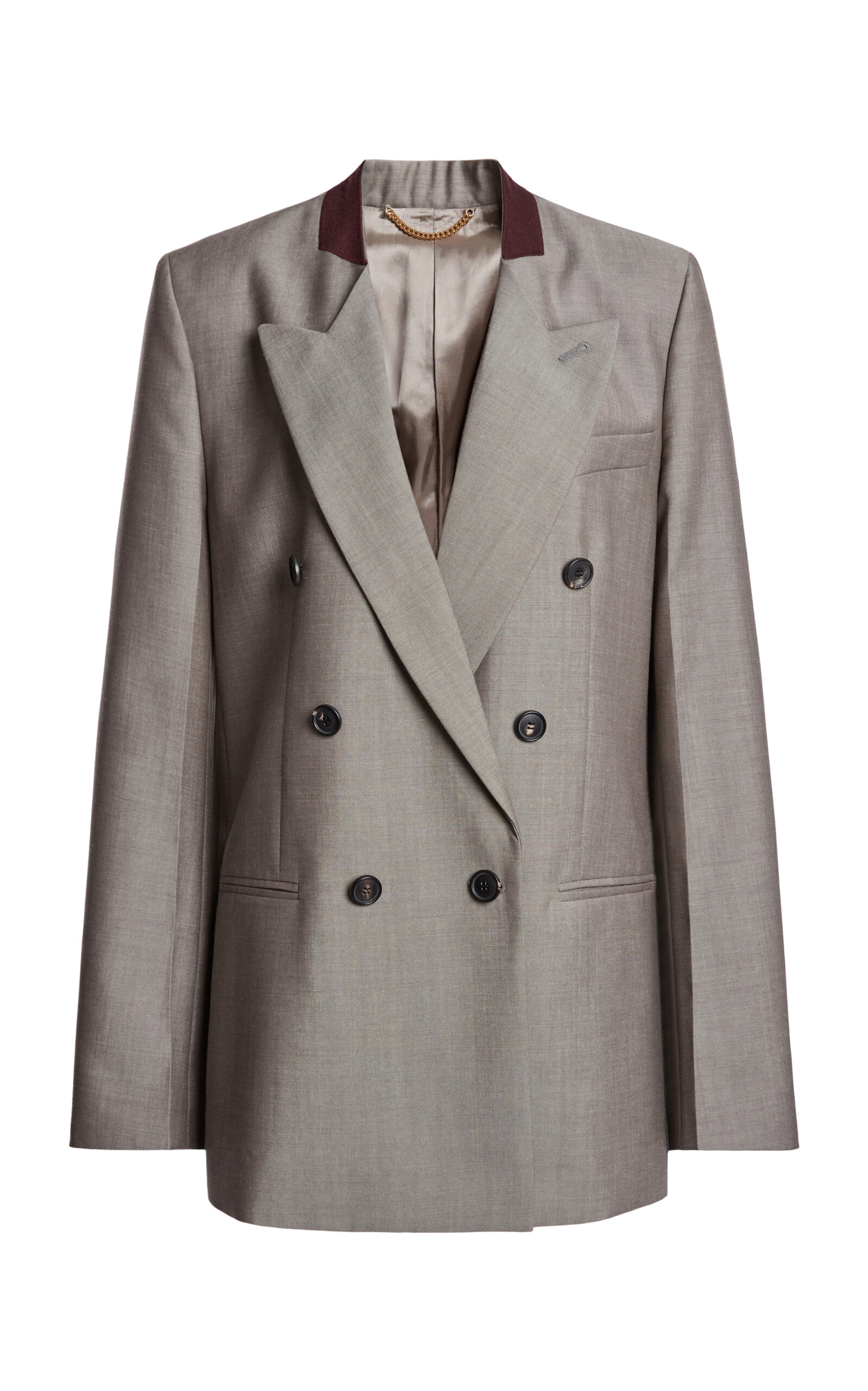 Victoria Beckham Wool-Mohair Double-Breasted Blazer