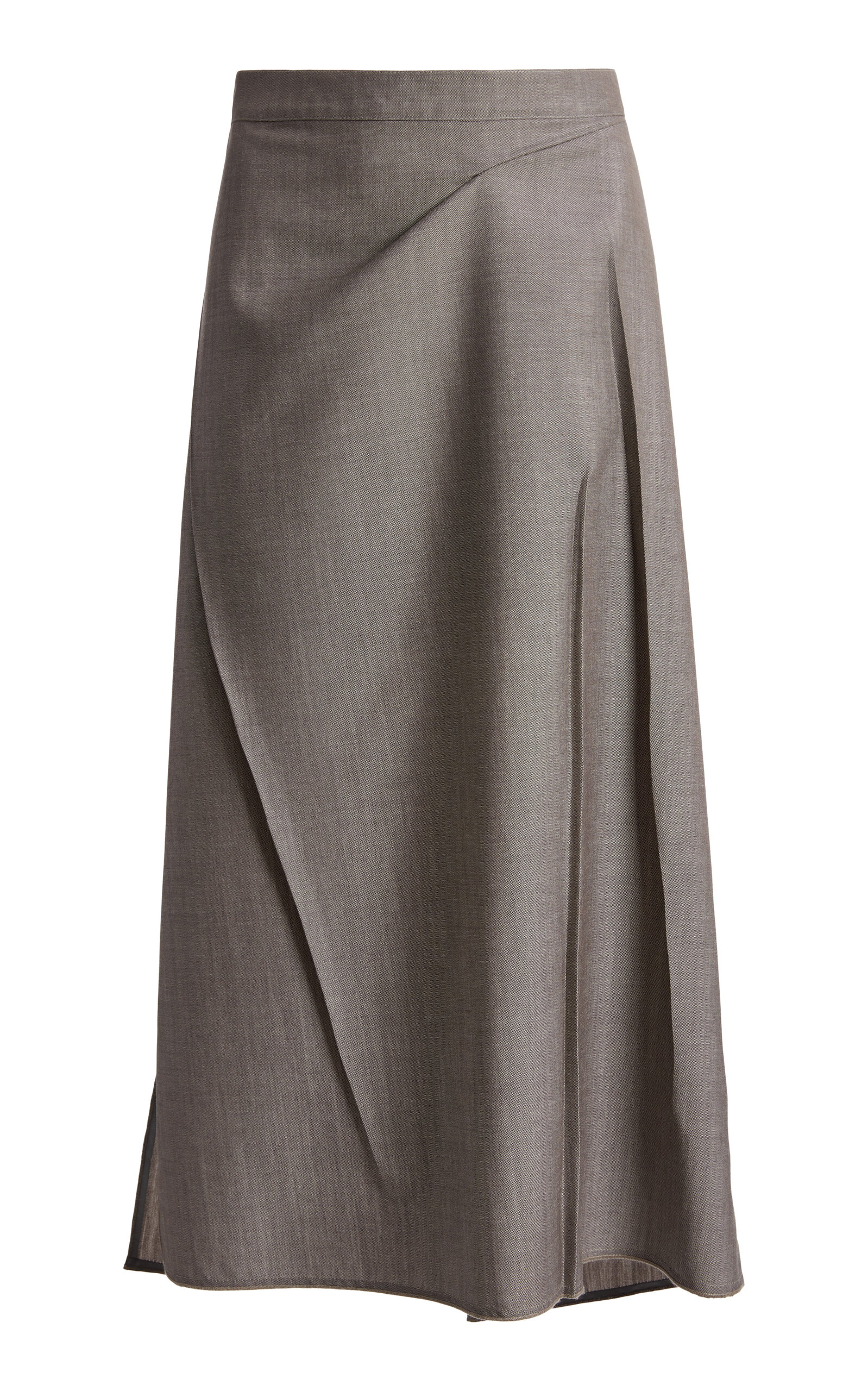 Victoria Beckham Tailored Wool-Mohair Midi Skirt