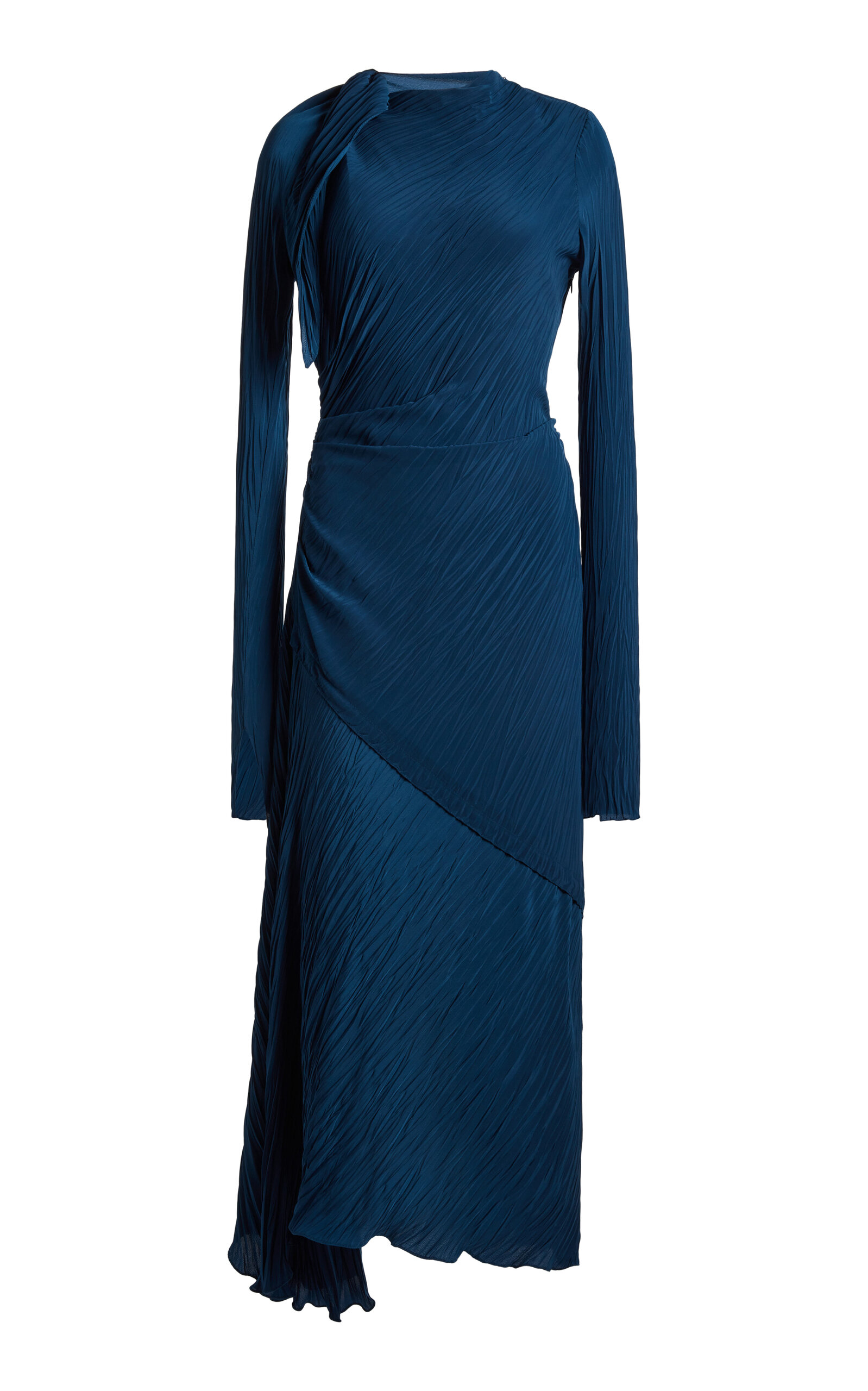 Victoria Beckham Plissé Georgette Midi Dress
