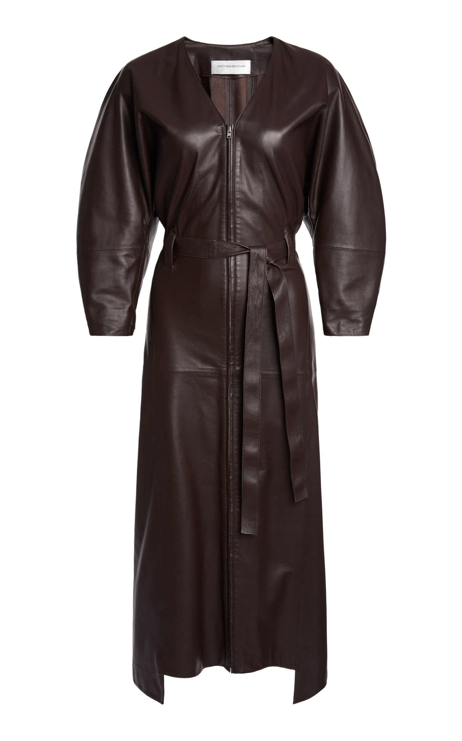 Victoria Beckham Zipped Leather Midi Dress