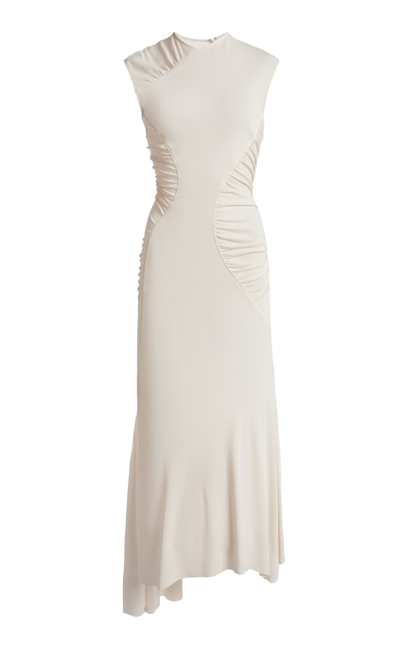 Victoria Beckham Gathered Crepe Jersey Midi Dress