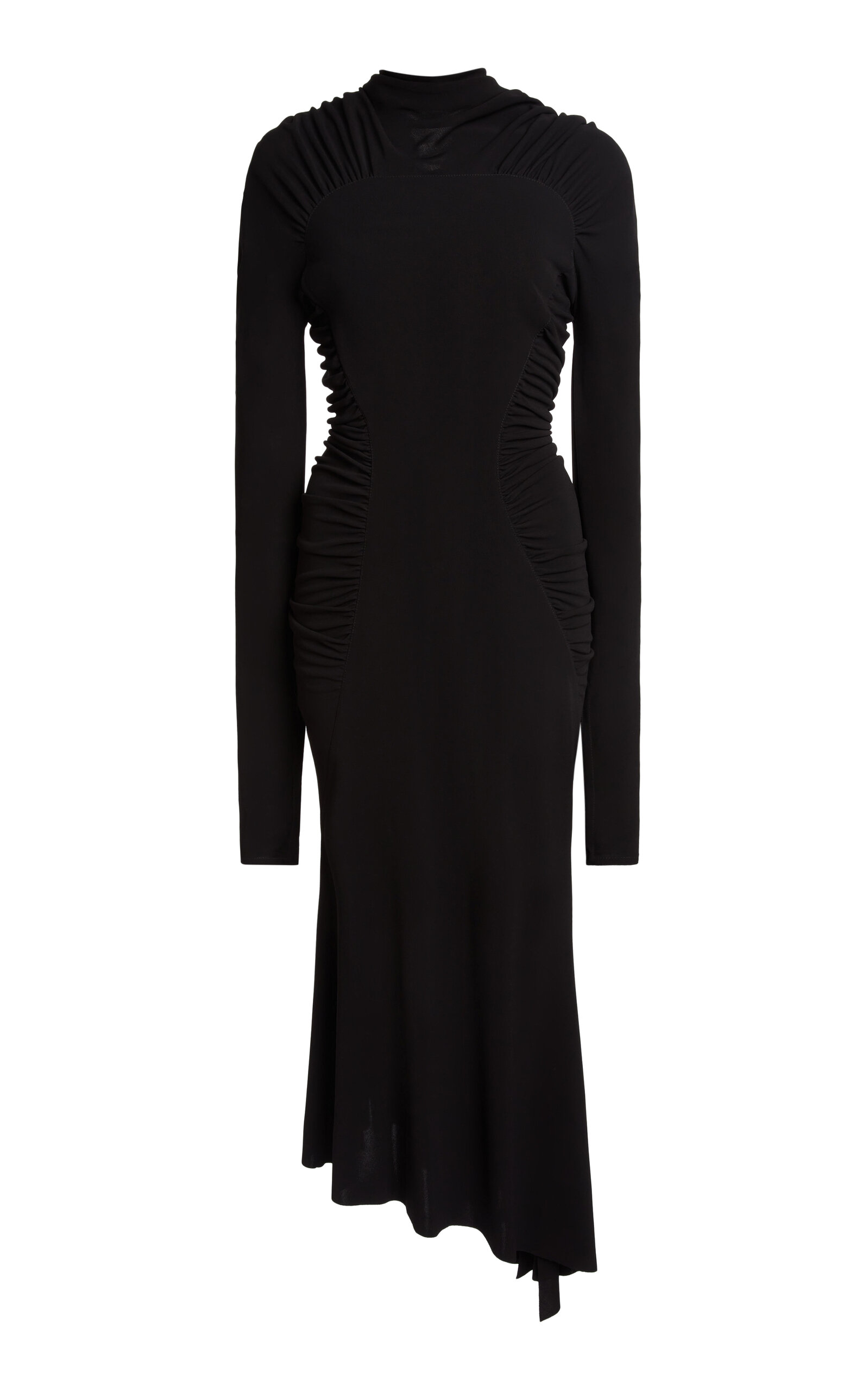 Victoria Beckham Gathered Crepe Jersey Maxi Dress