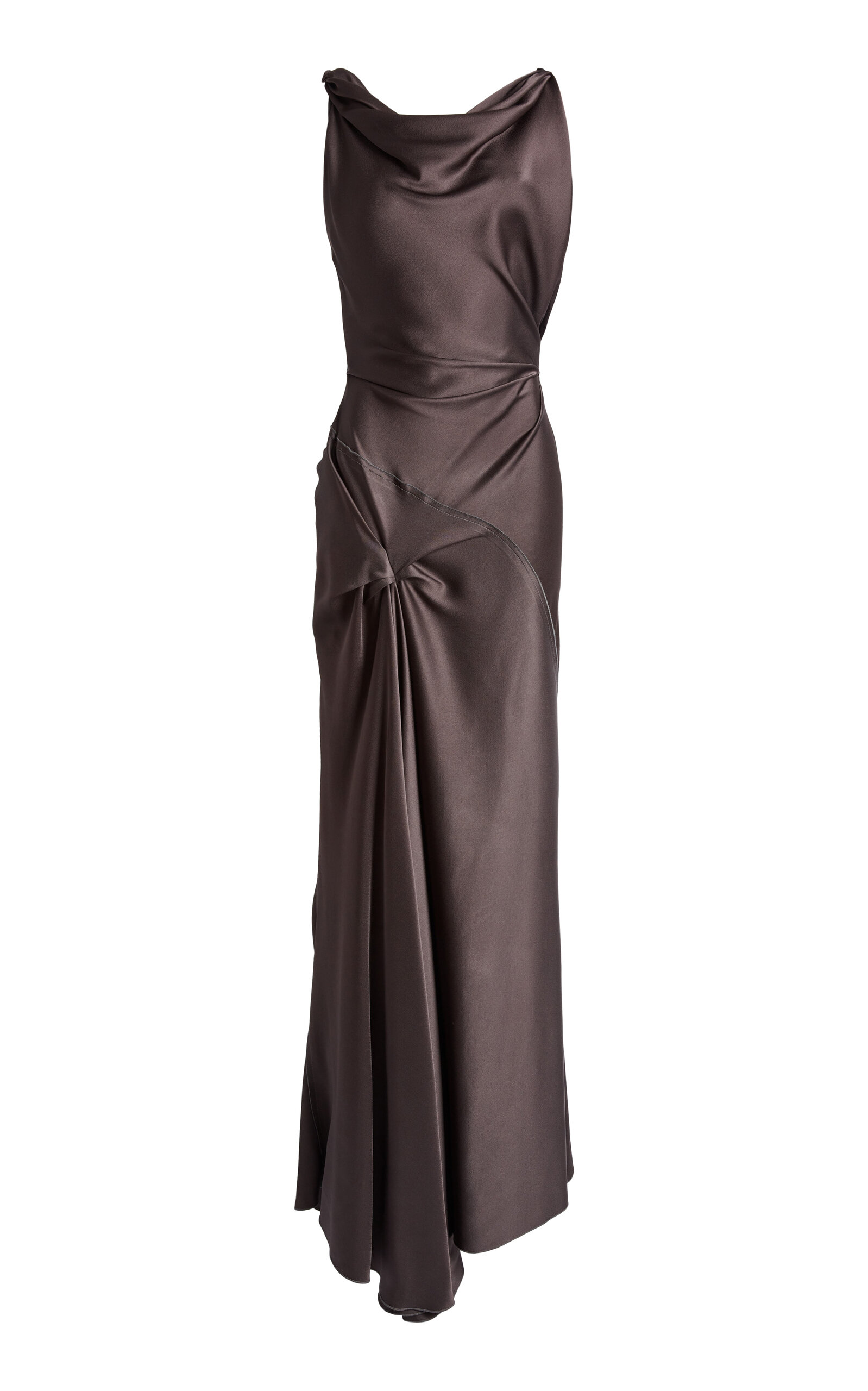 Victoria Beckham Posy Draped Satin Gown