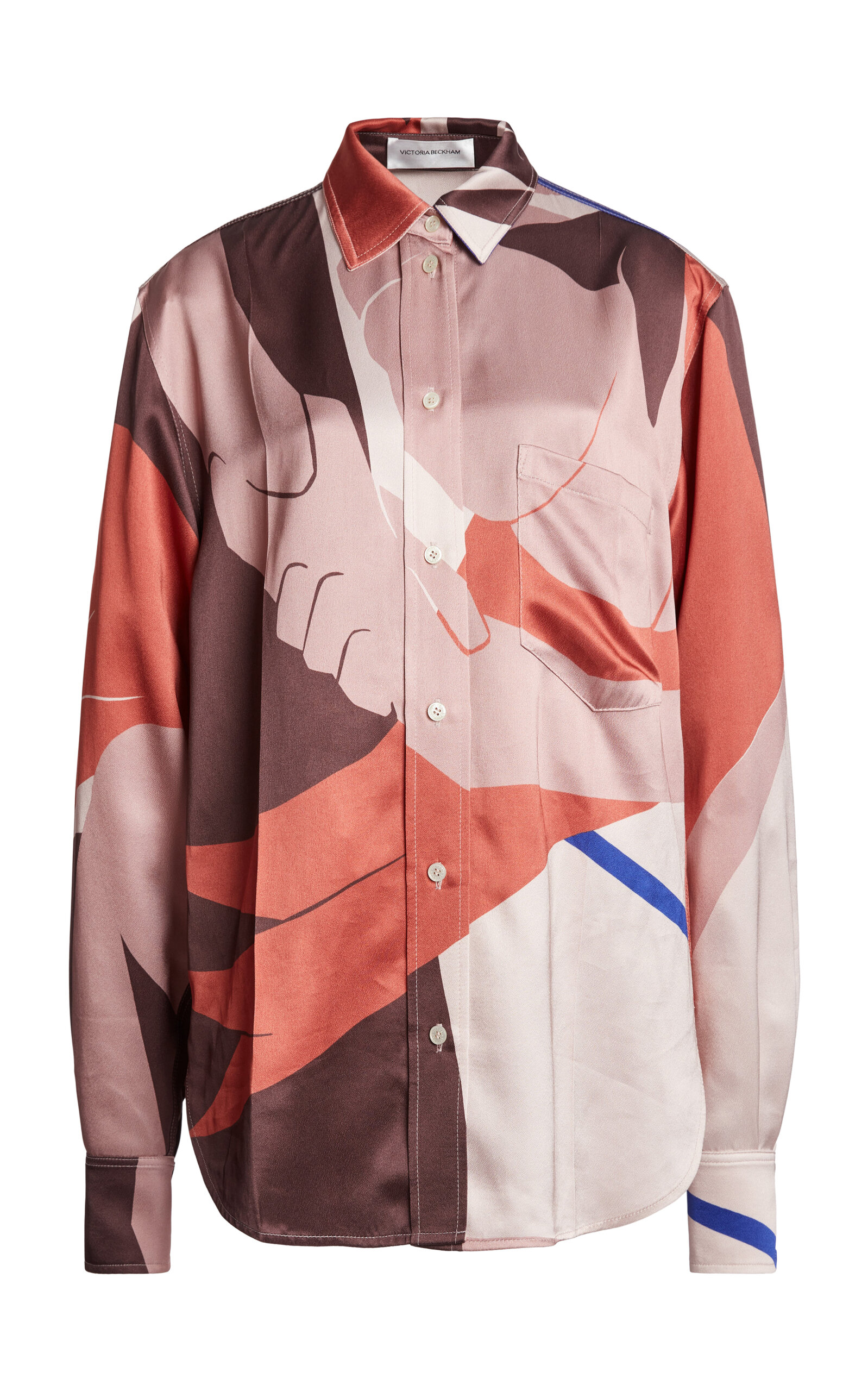 Victoria Beckham Remi Printed Satin Crepe Shirt