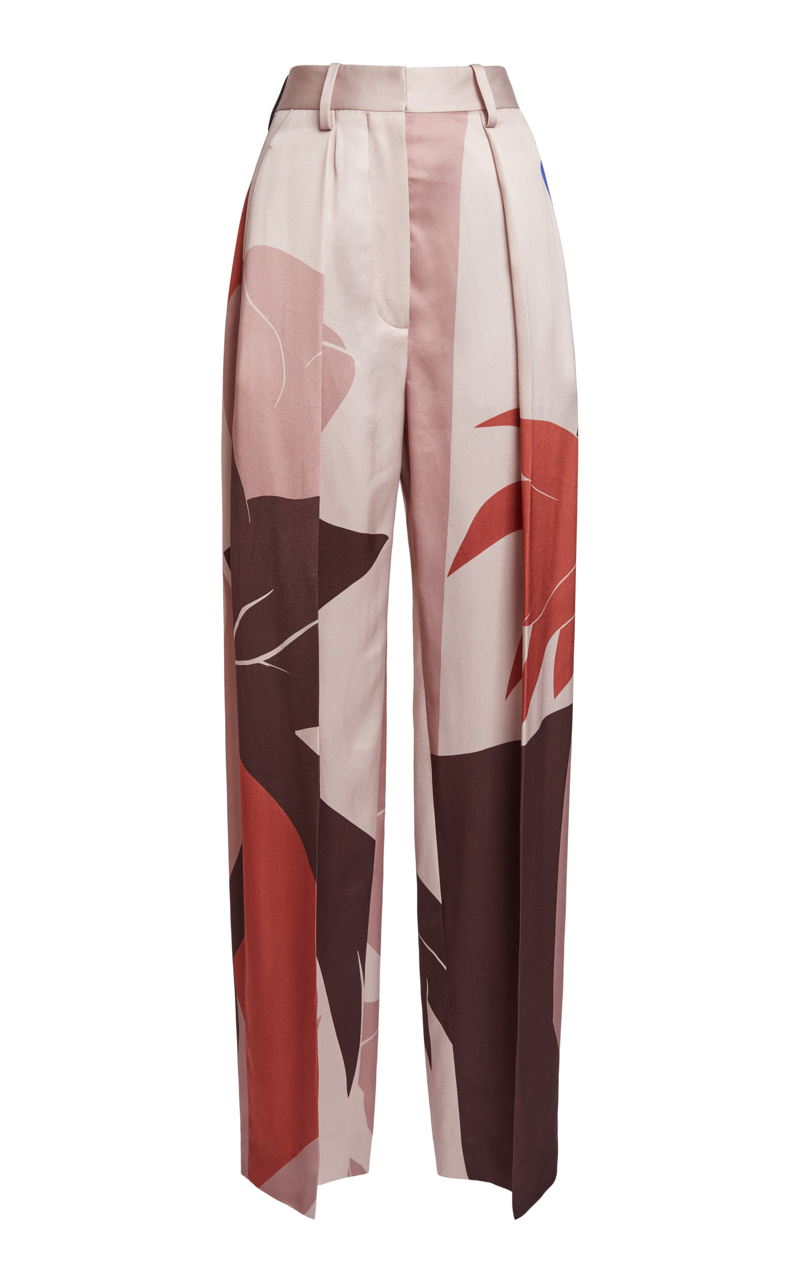 Victoria Beckham Cecilia Printed Satin Wide-Leg Pants