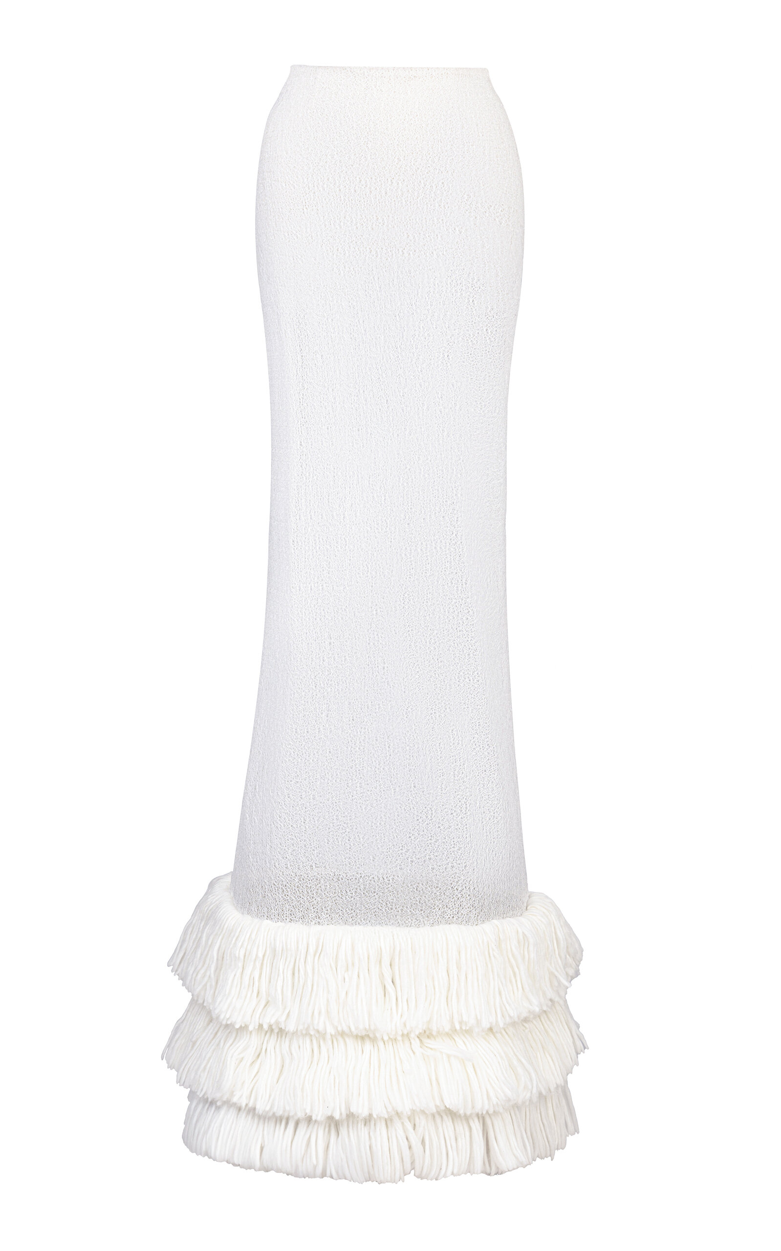 Kilentar Uku Fringe-Trimmed Cotton-Wool Maxi Skirt
