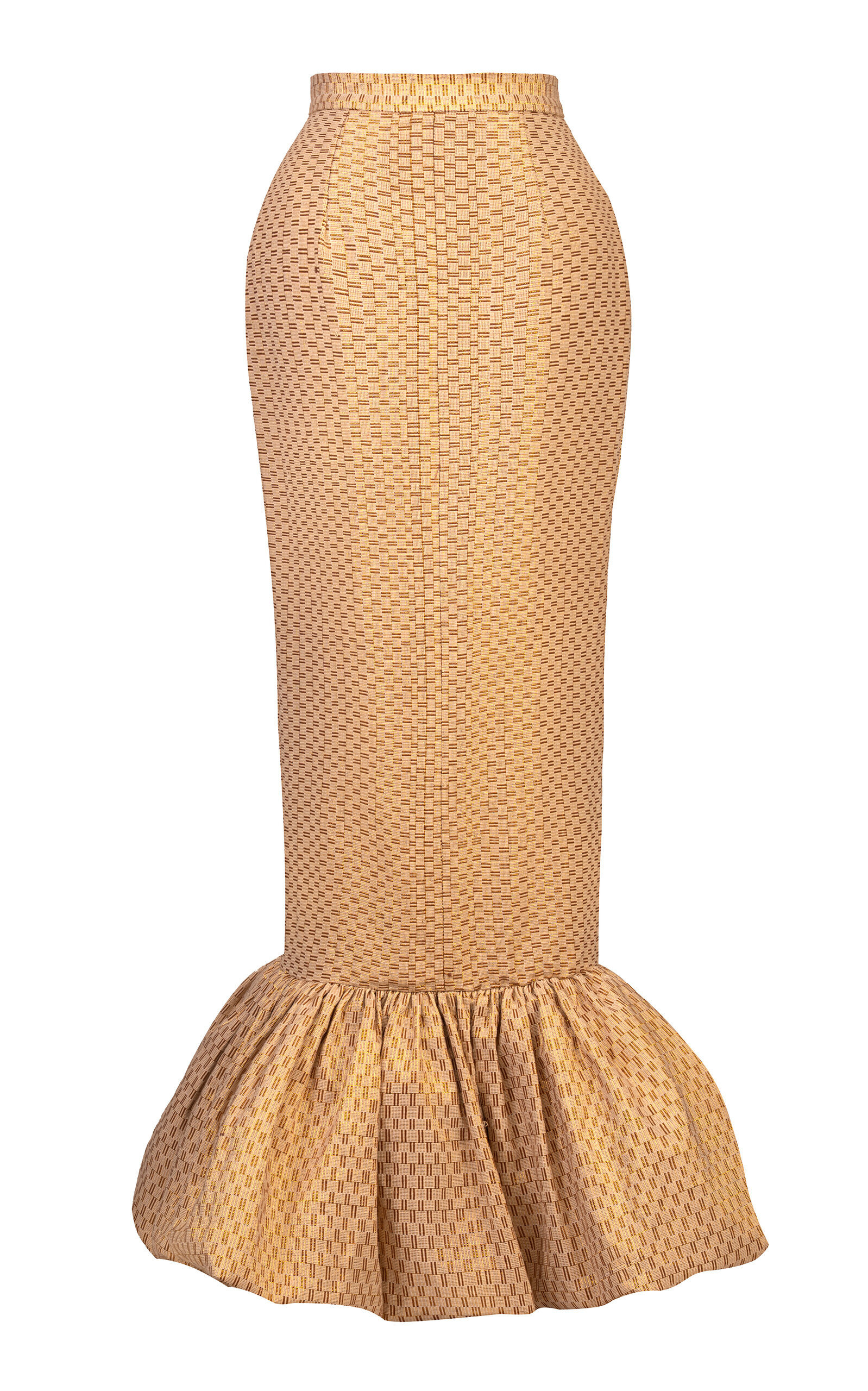 Kilentar Ona Hand-Woven Ruffle-Hem Cotton Maxi Skirt