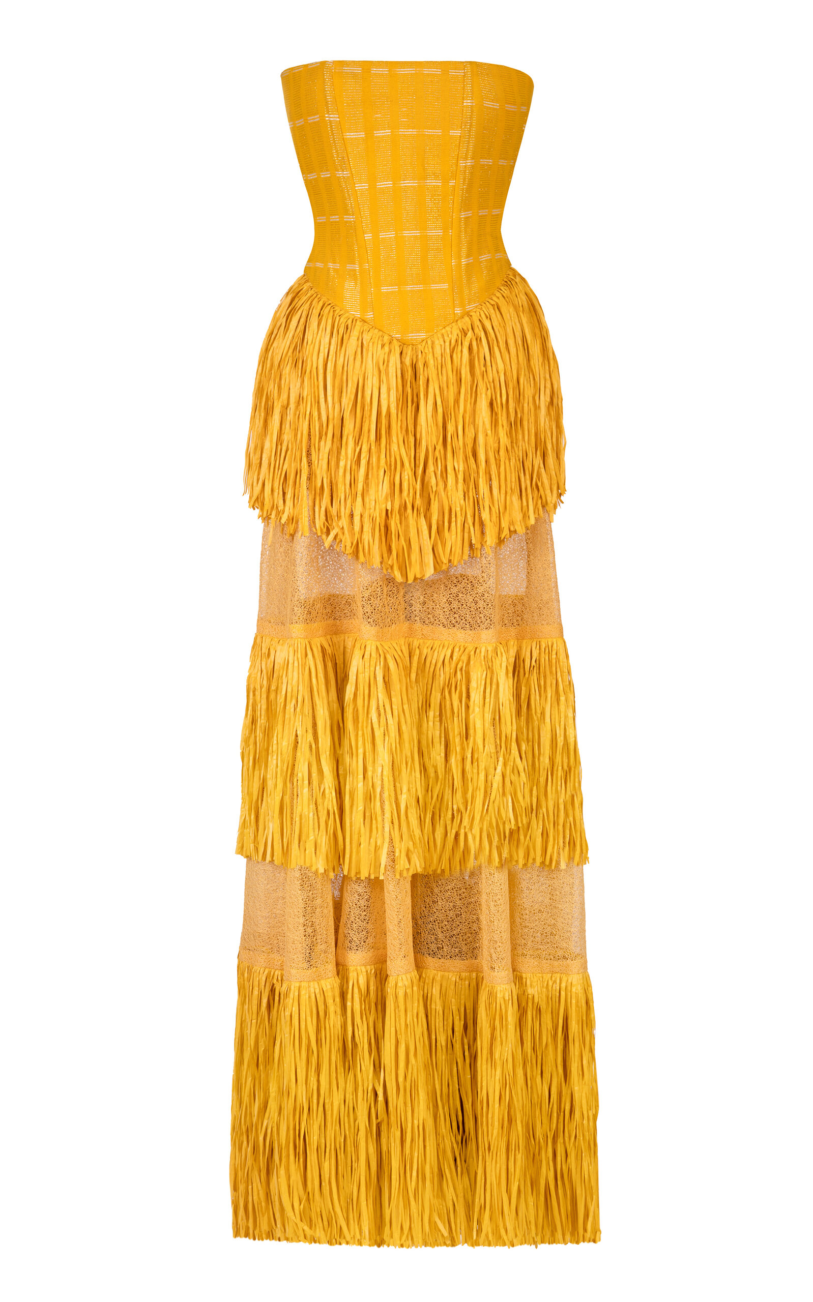 Kilentar Ano Tiered Fringe Maxi Dress