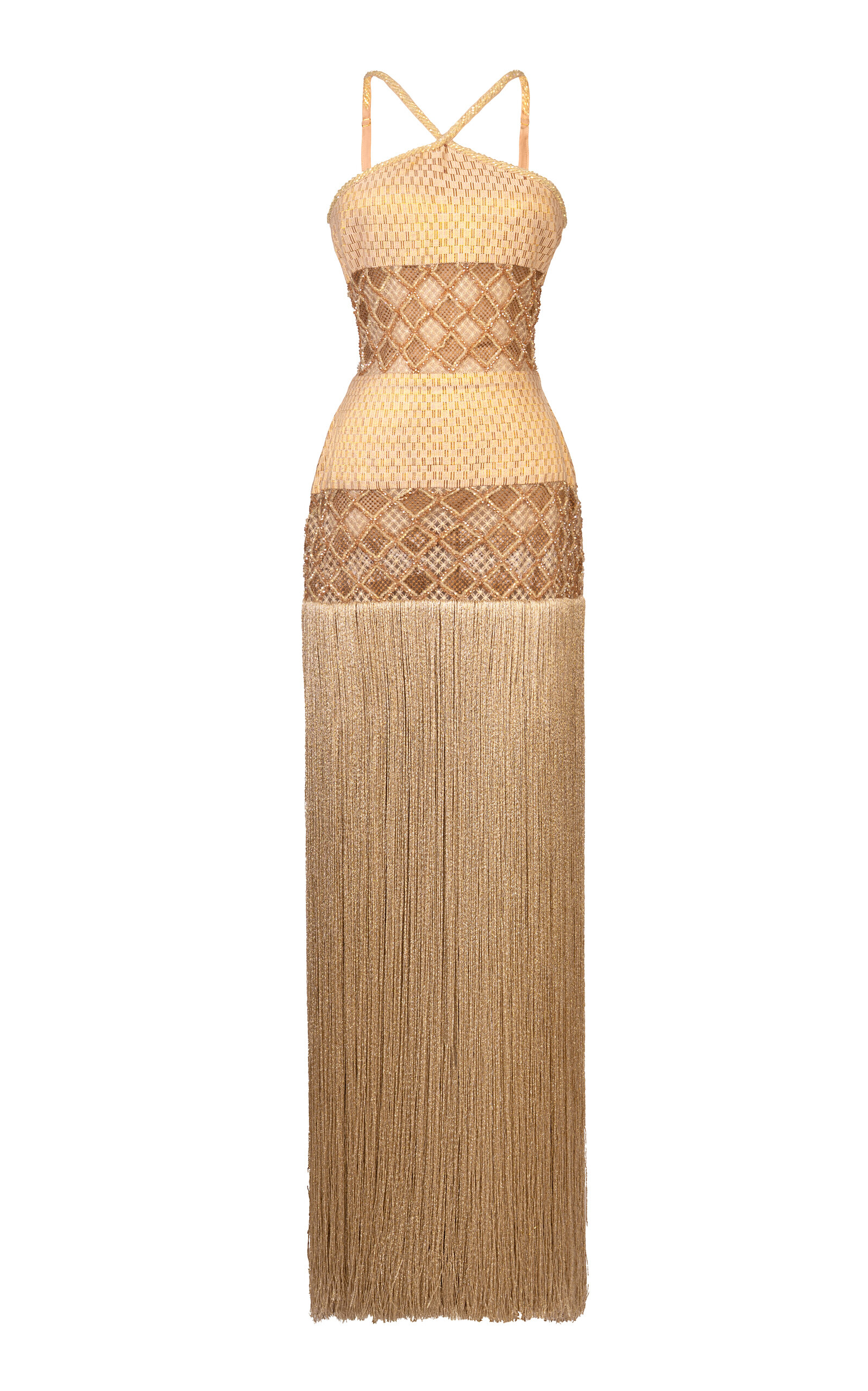 Kilentar Ibemi Lace-Paneled Fringe Maxi Dress - Women's Clothing
