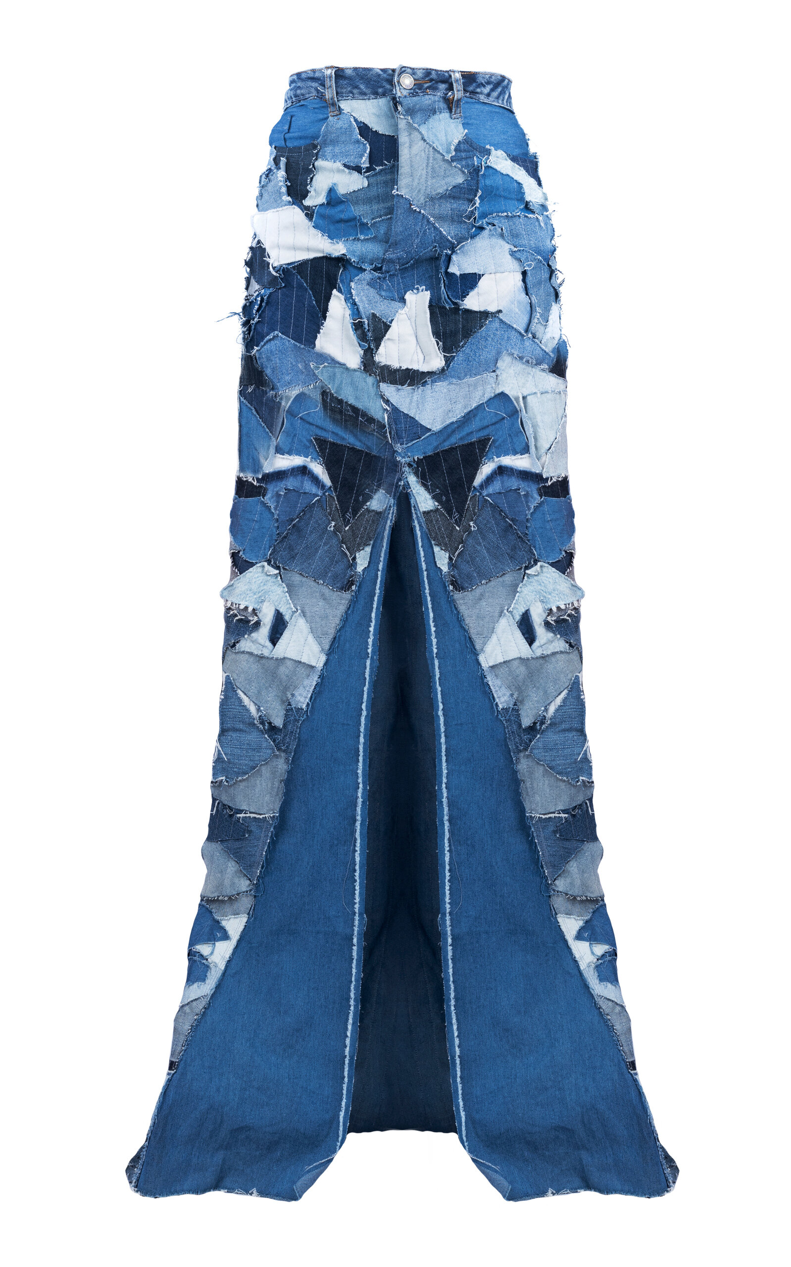 BOYEDOE Osabarima Patchwork Denim Maxi Skirt