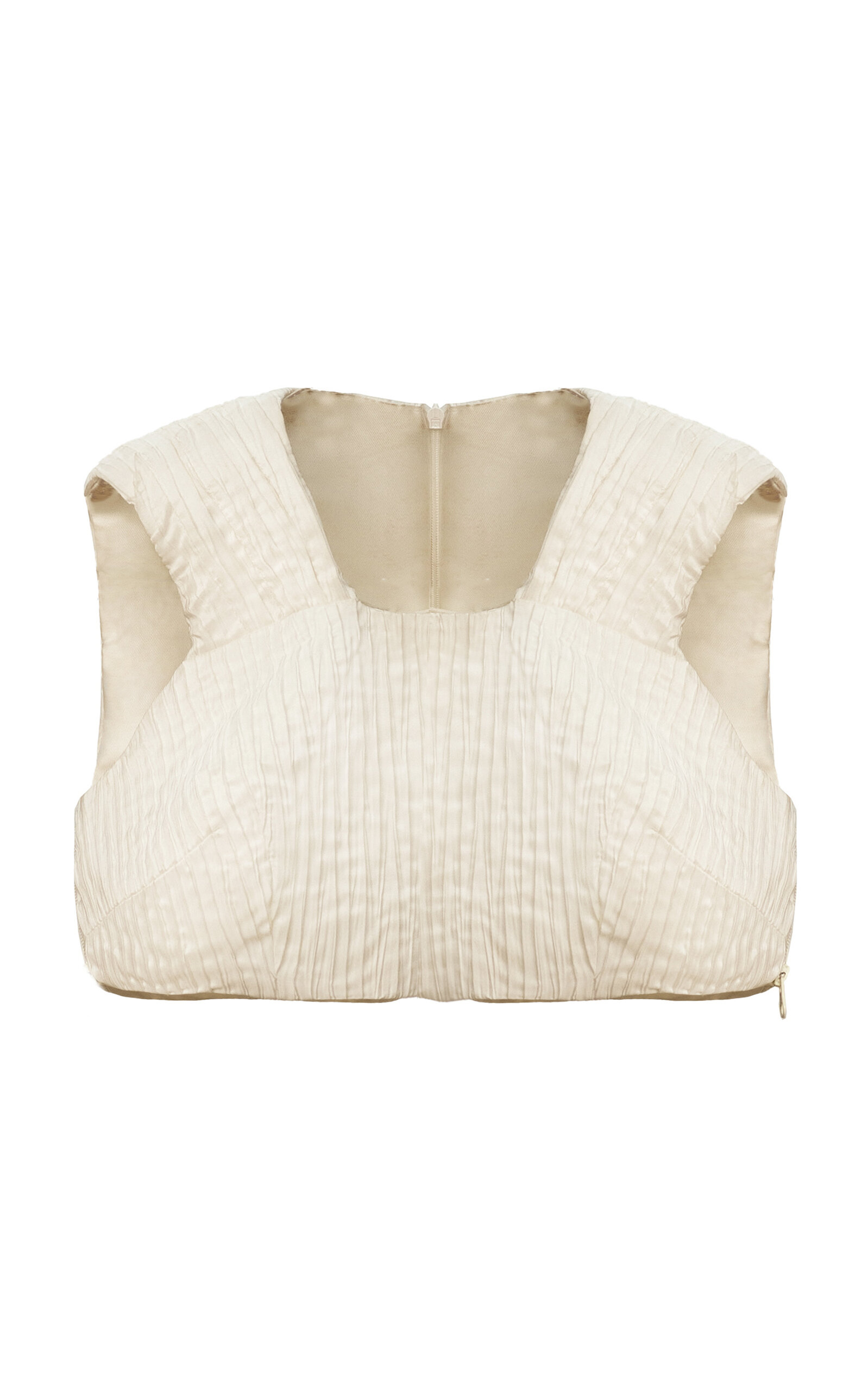 Orange Culture Cherish Pleated Satin Crop Top