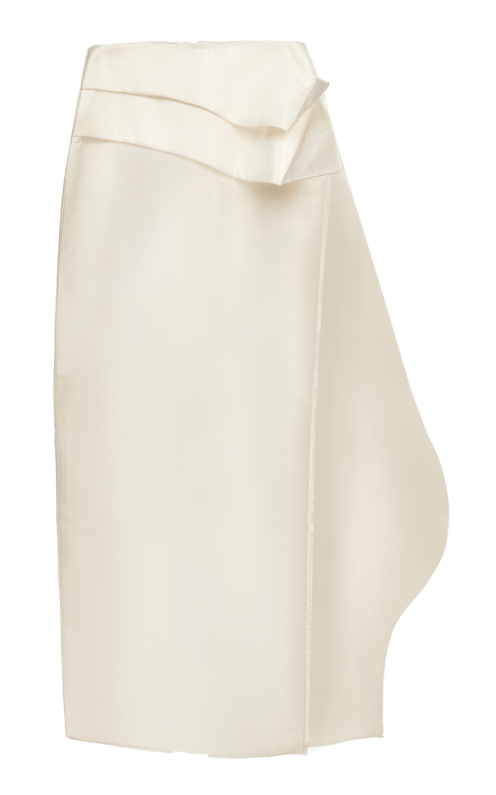 Orange Culture Spirit Draped Mikado Maxi Skirt