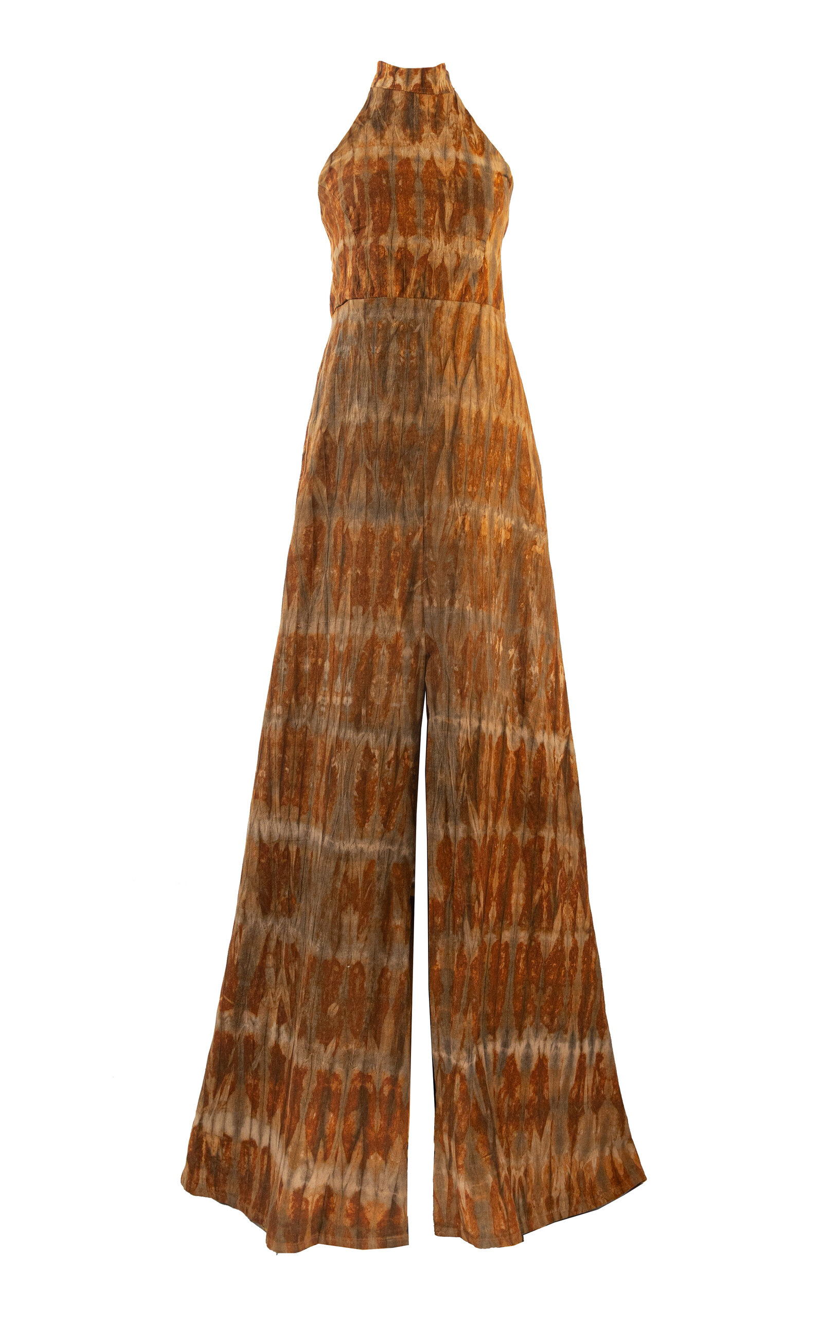 LilaBare Halter Beaded Tie Cotton Maxi Dress