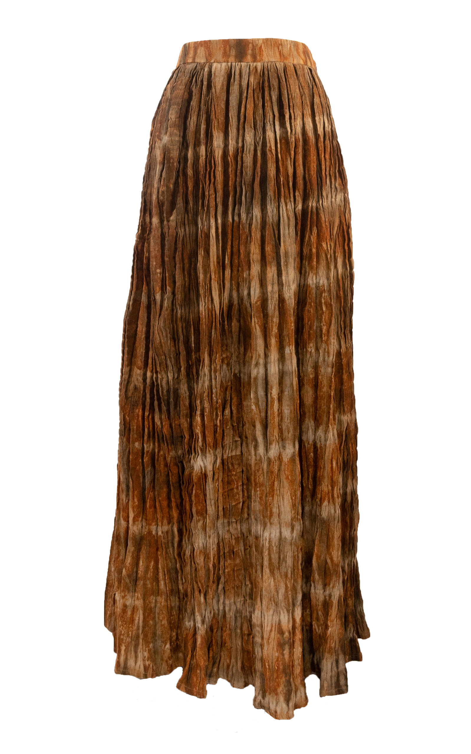 LilaBare Crushed Hand-Dyed High-Rise Cotton Maxi Skirt