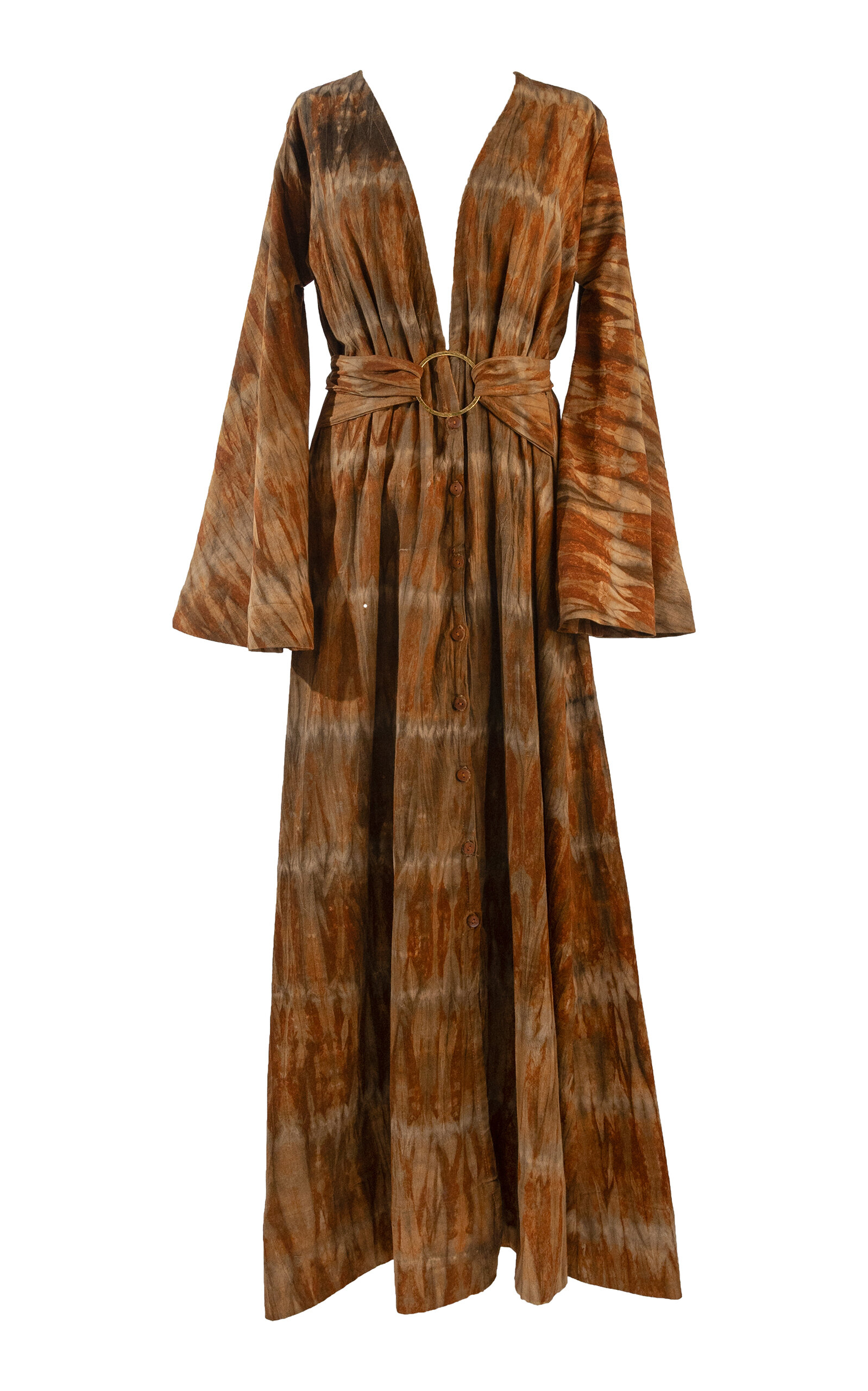 LilaBare Wrap Bangle Long-Sleeve Cotton Maxi Dress