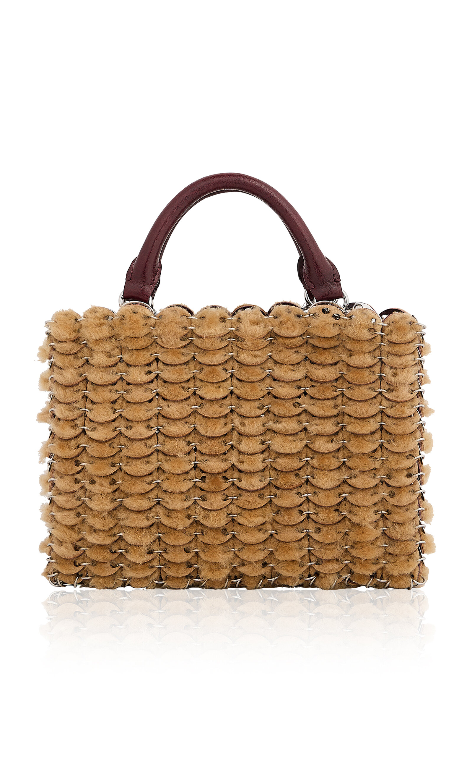 Rabanne Wood Layered Pailette Bag