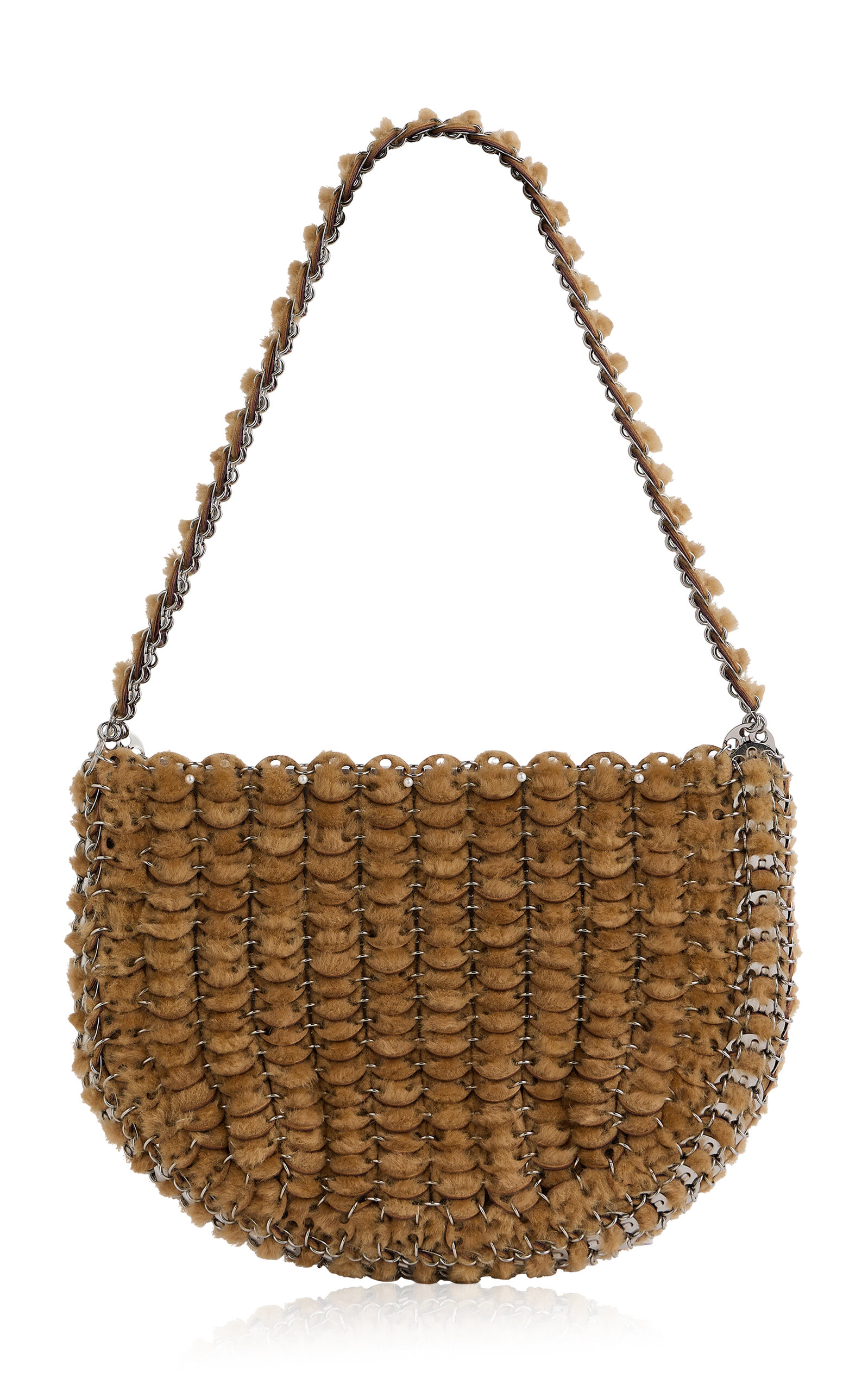 Rabanne Wood Layered Pailette Shoulder Bag