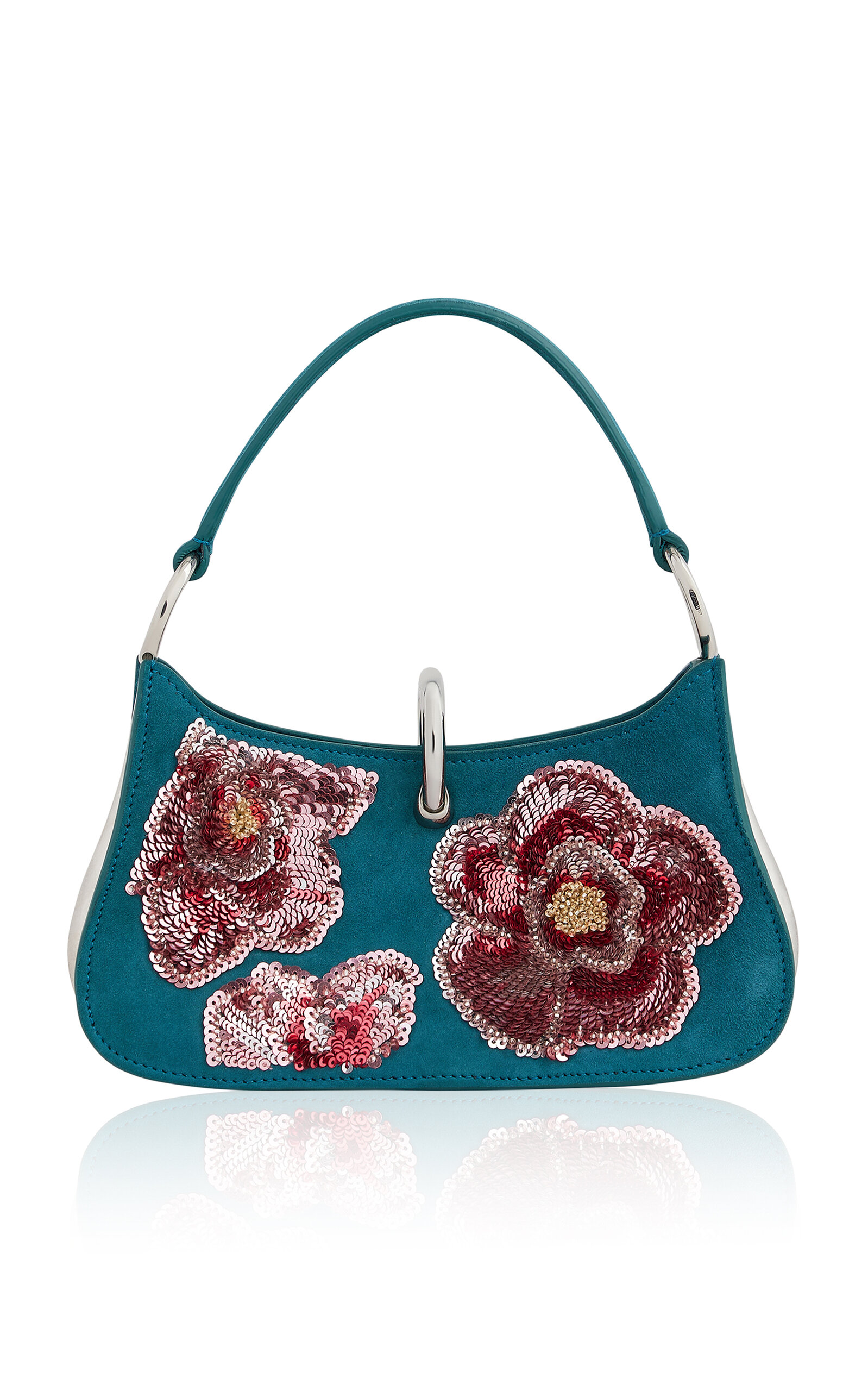 Rabanne Turquoise Mini Bag with Flowers