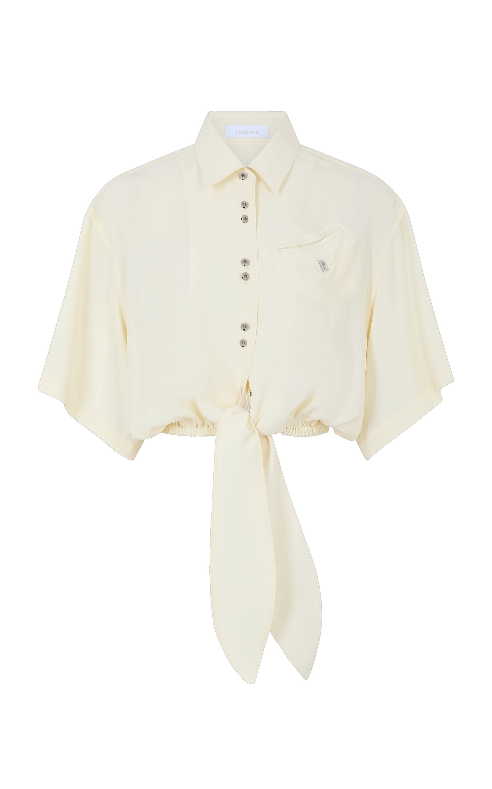 Rabanne Tie-Front Poplin Top