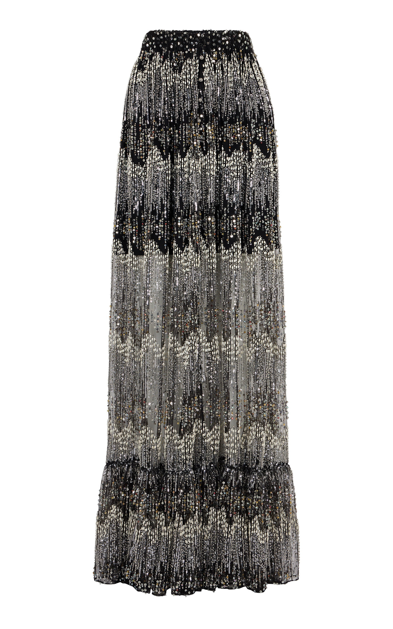 Rabanne Embellished Tulle Maxi Skirt