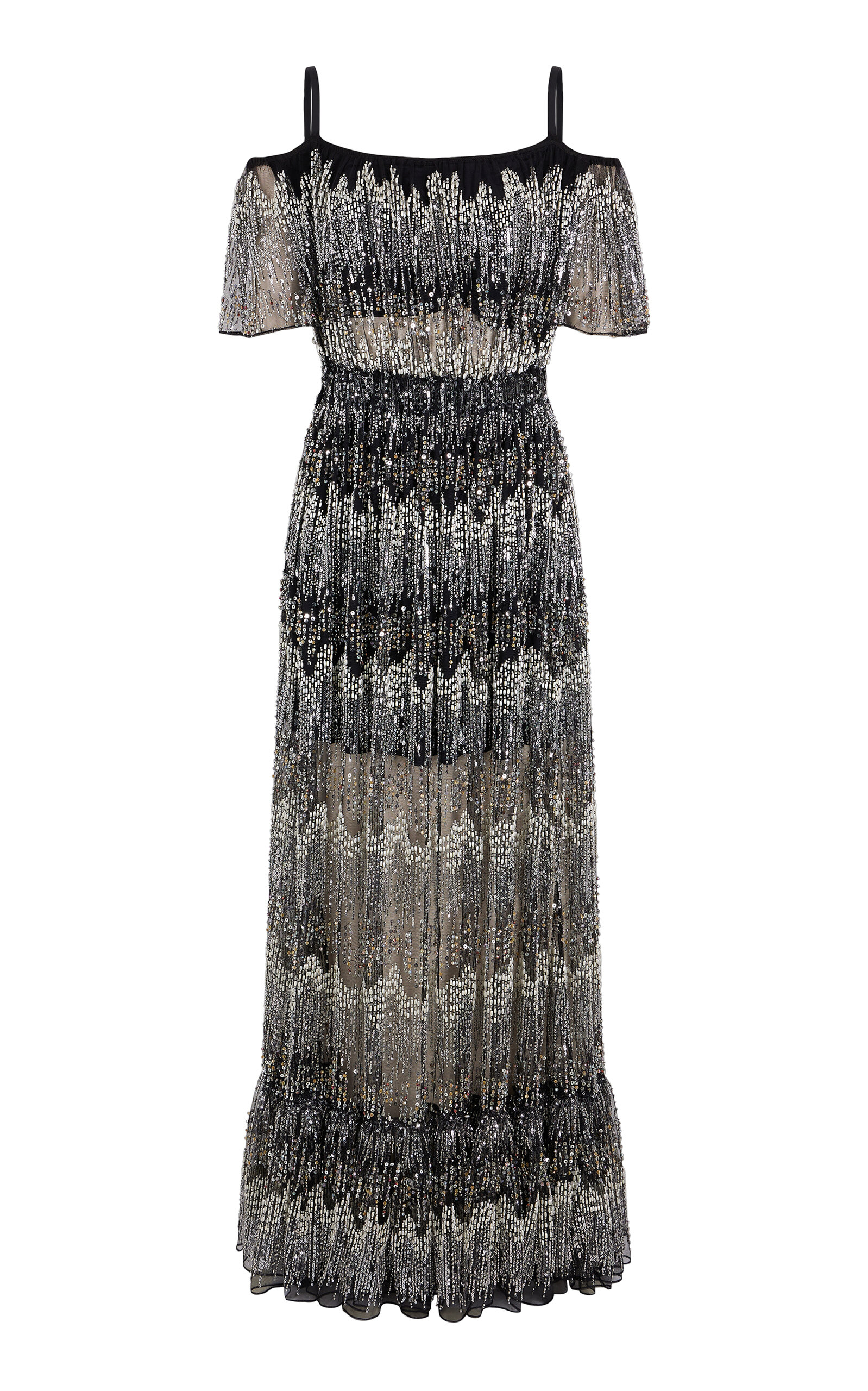 Rabanne Embroidered Tulle Maxi Dress