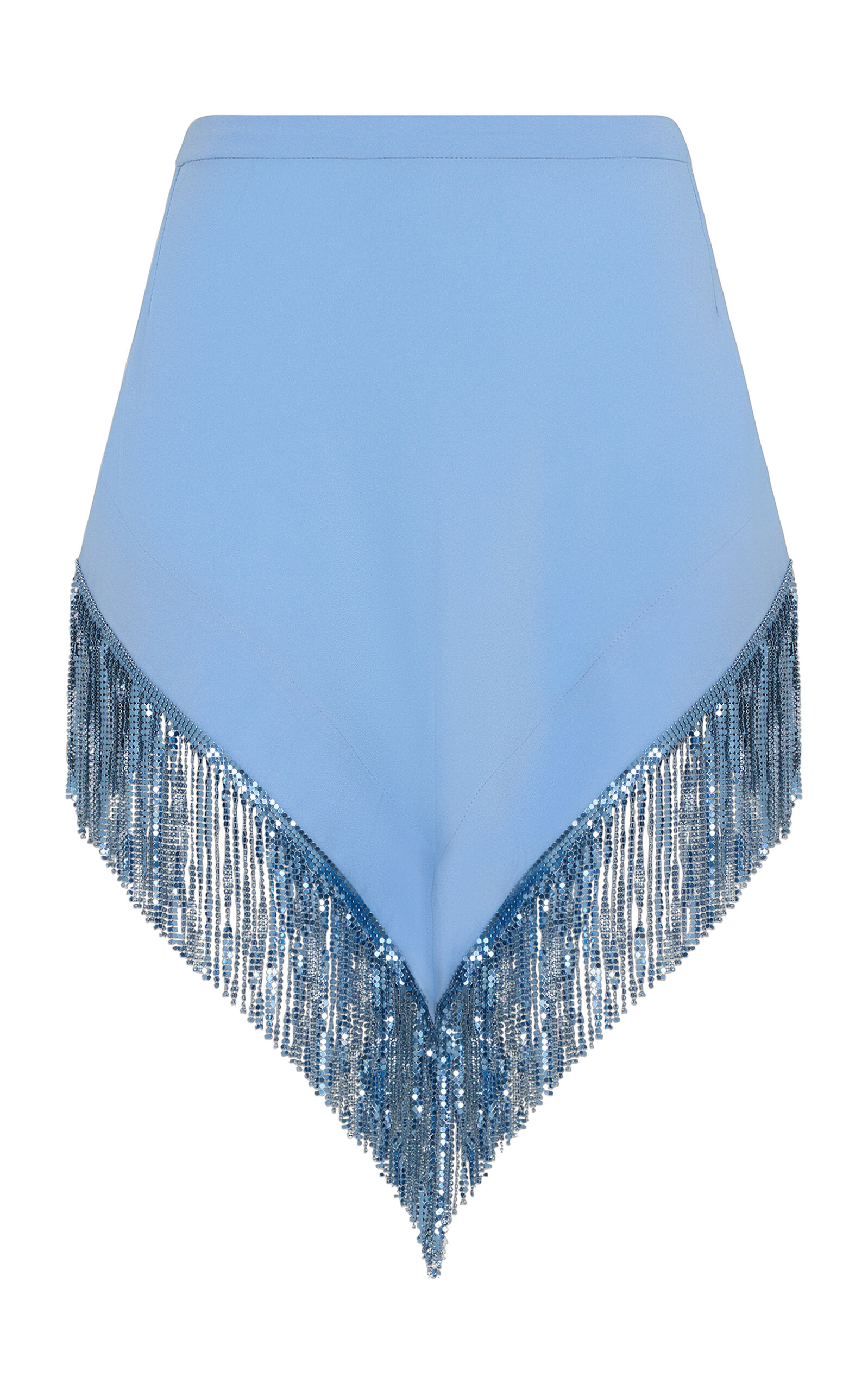 Rabanne Fringed Mesh & Crepe Mini Skirt