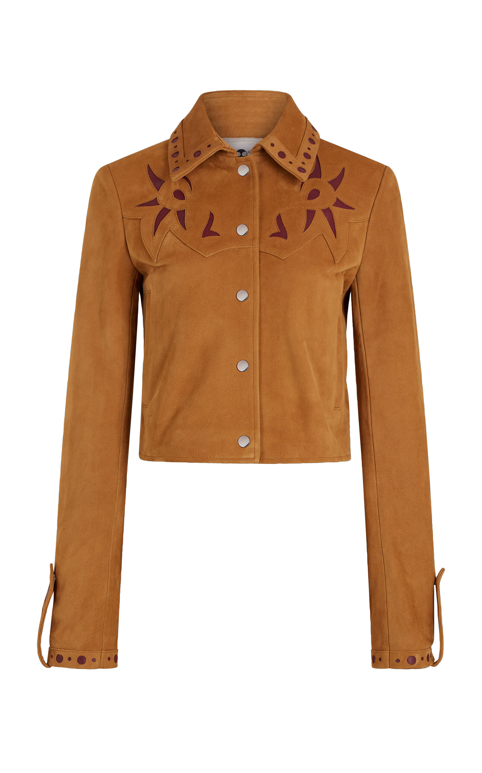 Rabanne Inlay-Detailed Nubuck Leather Jacket