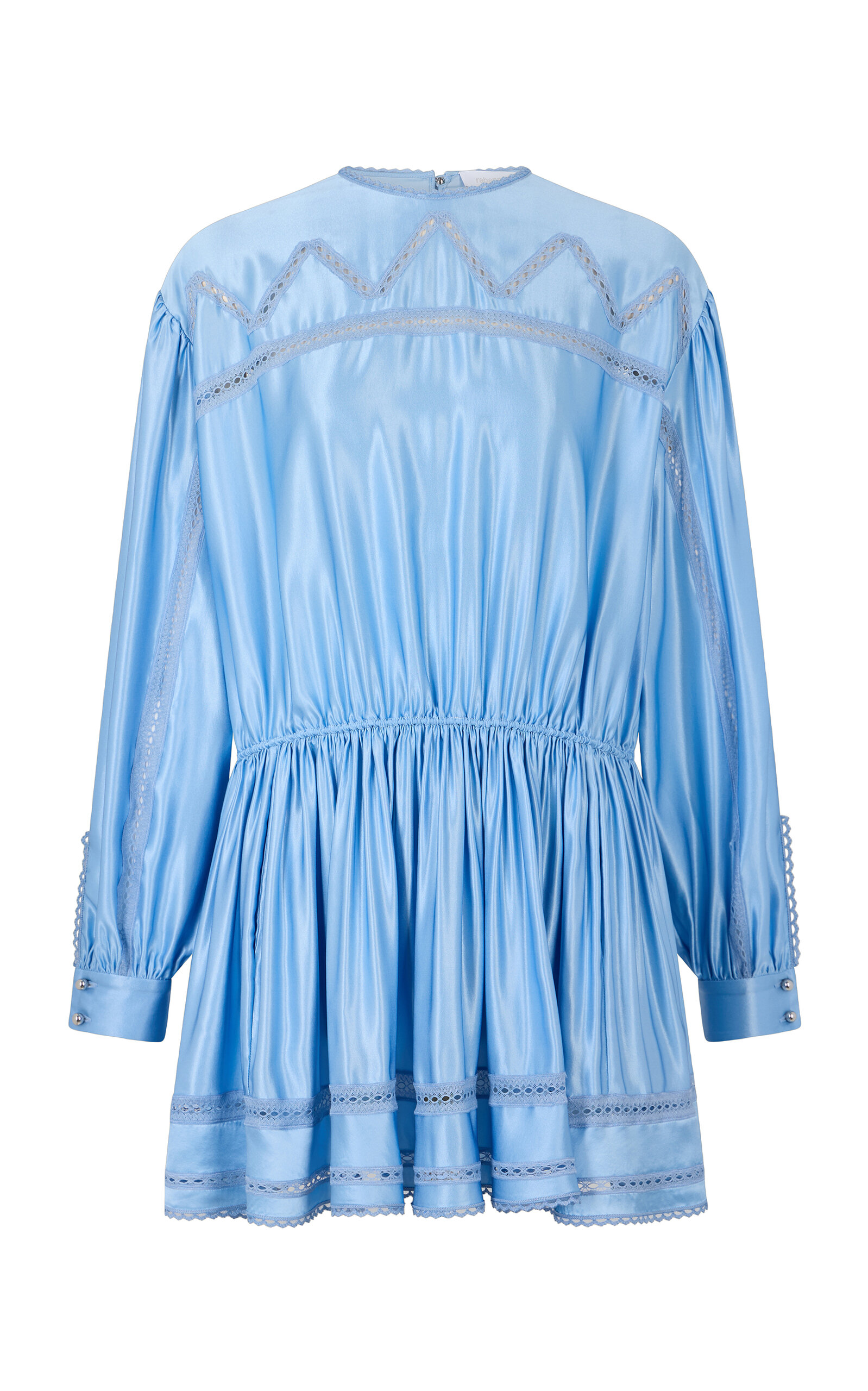 Rabanne Lace-Trimmed Satin Mini Dress