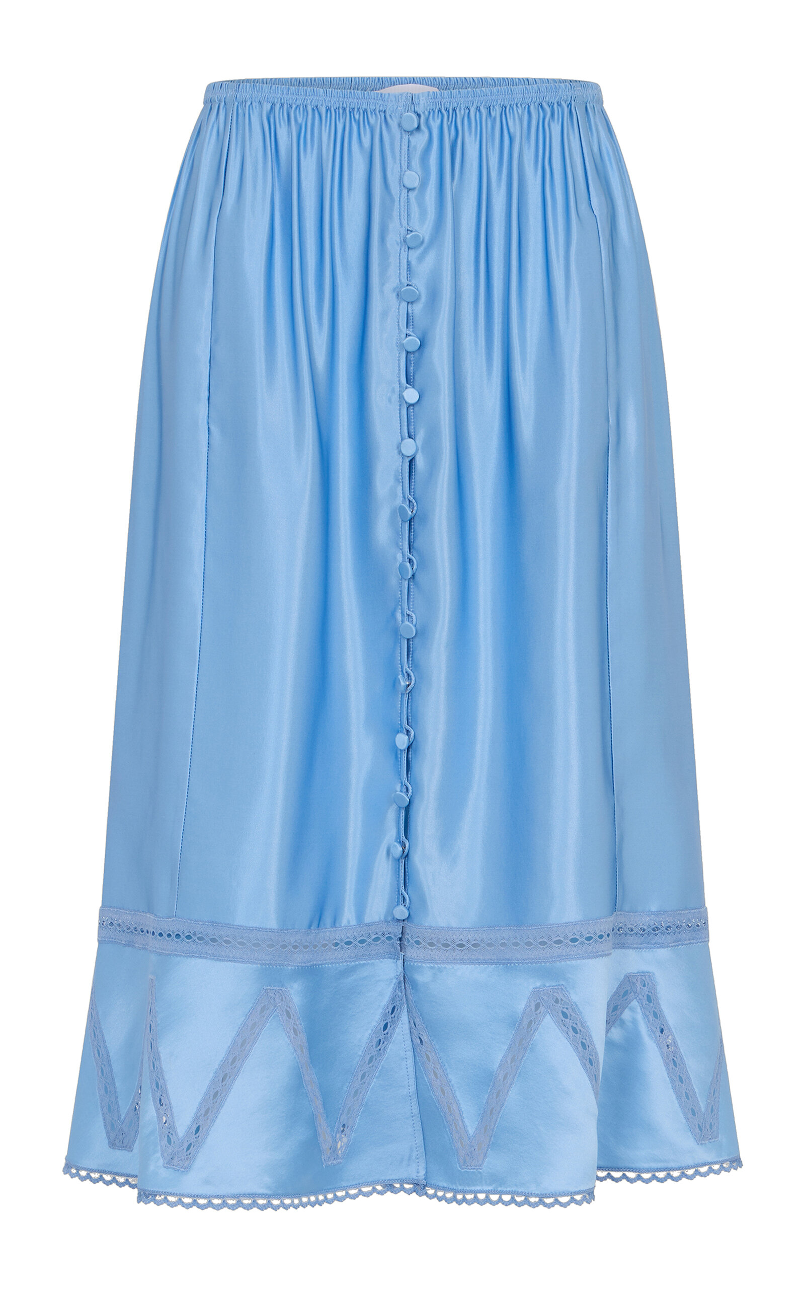 Rabanne Lace-Trimmed Satin Maxi Skirt