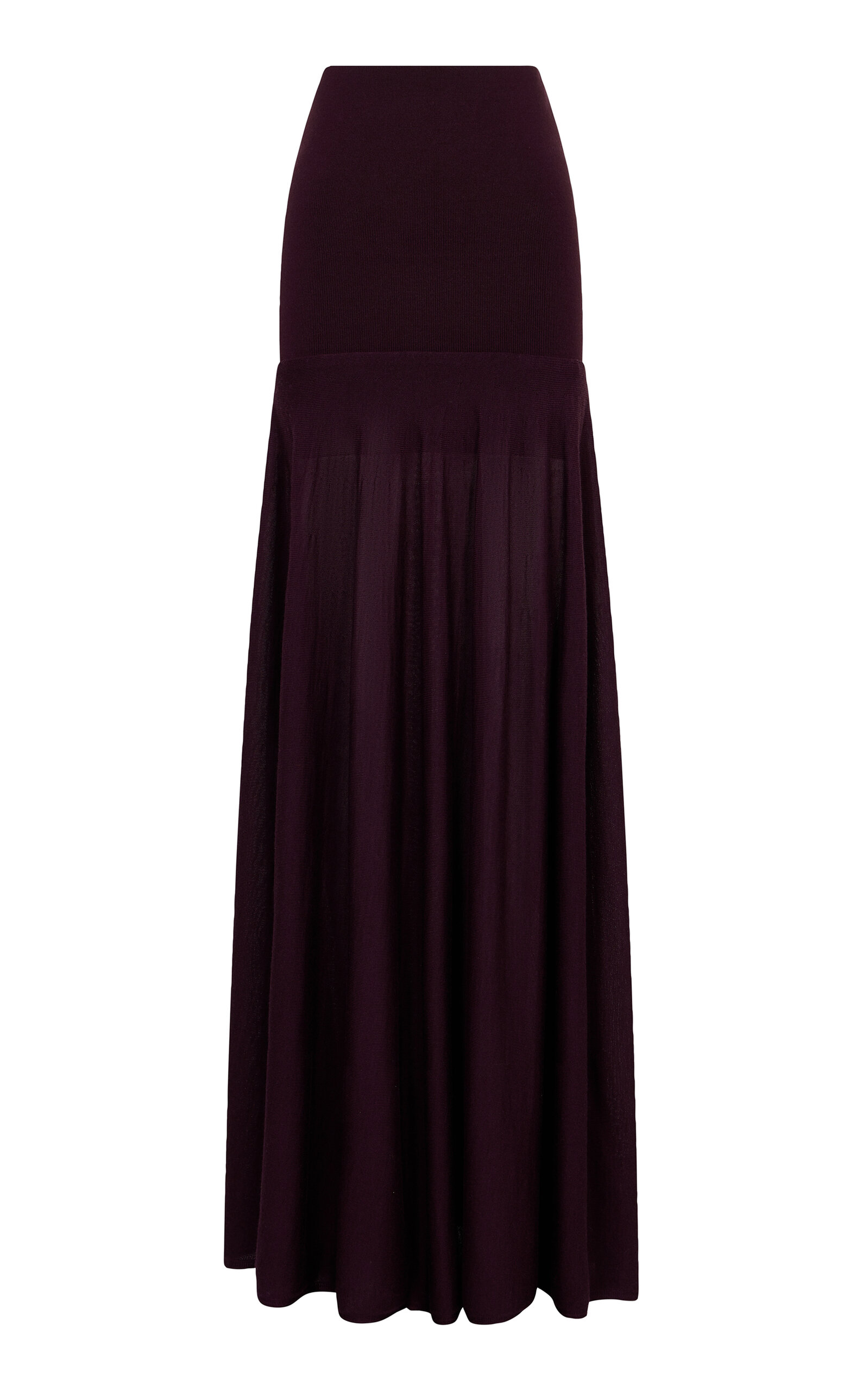 Rabanne Flowing Knit Wool-Silk Maxi Skirt