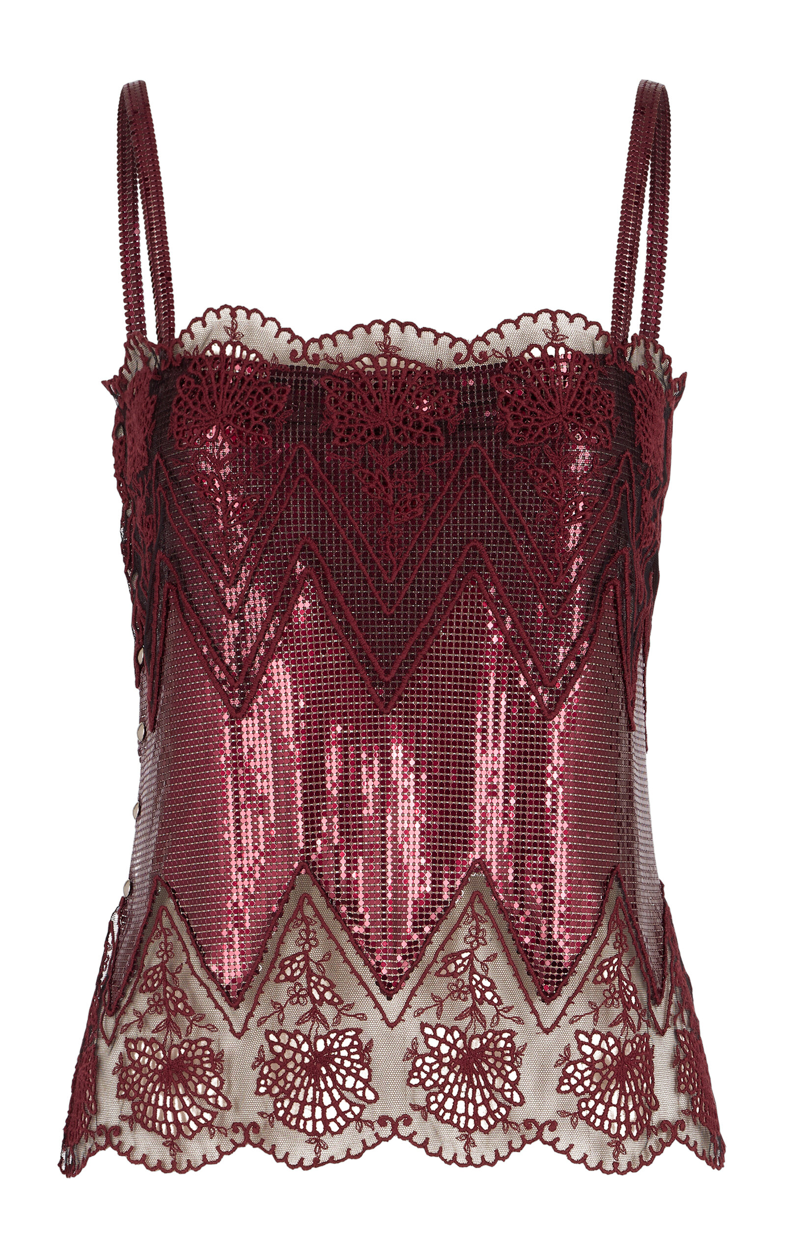 Rabanne Embroidered Mesh Top