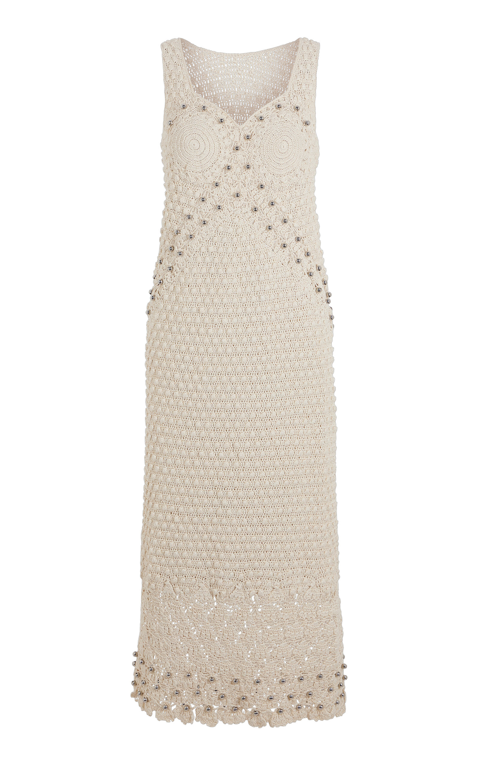 Rabanne Embellished Crocheted Cotton Maxi Dress