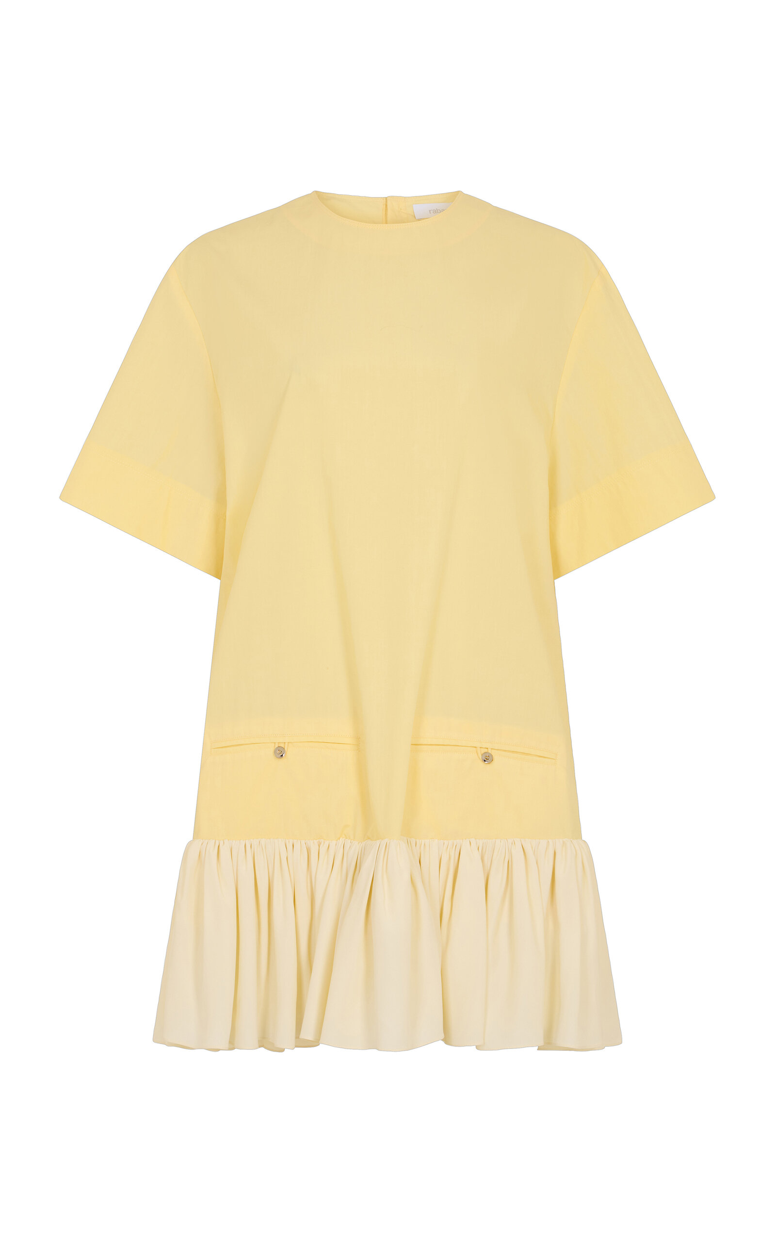 Rabanne Gathered-Hem Cotton & Crepe De Chine Mini Dress