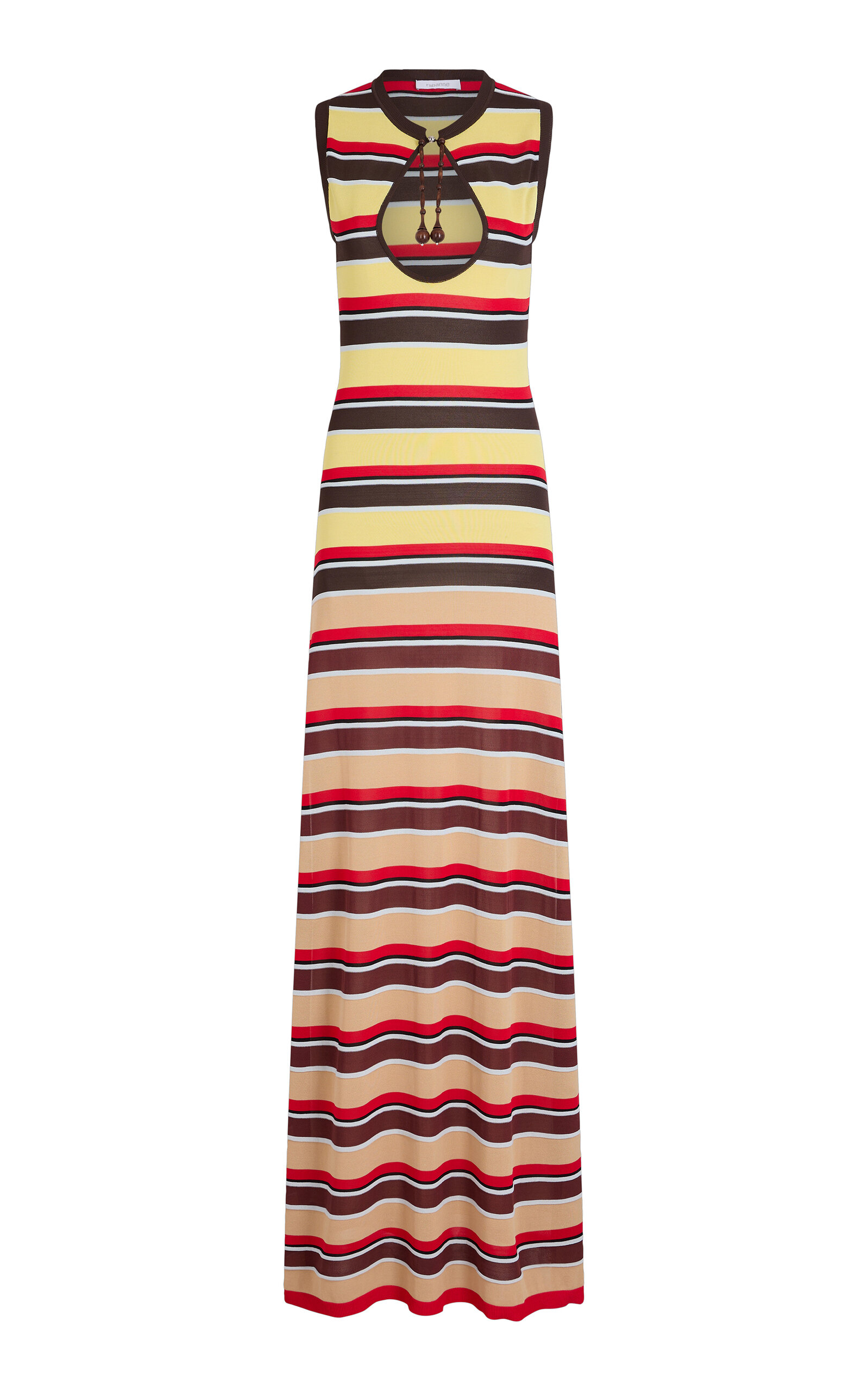 Rabanne Striped Keyhole Maxi Dress