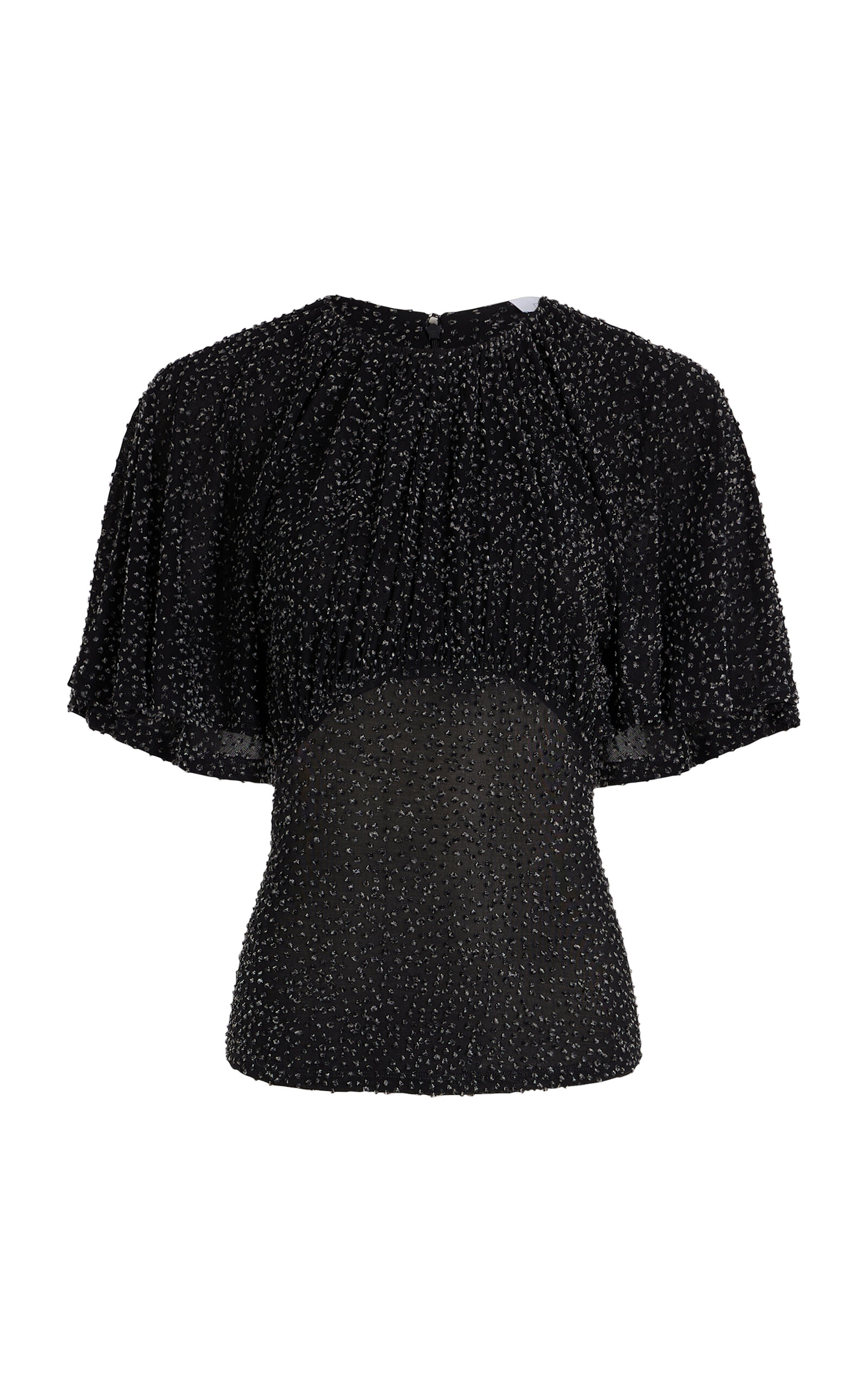 Rabanne Draped Polka-Dot Top