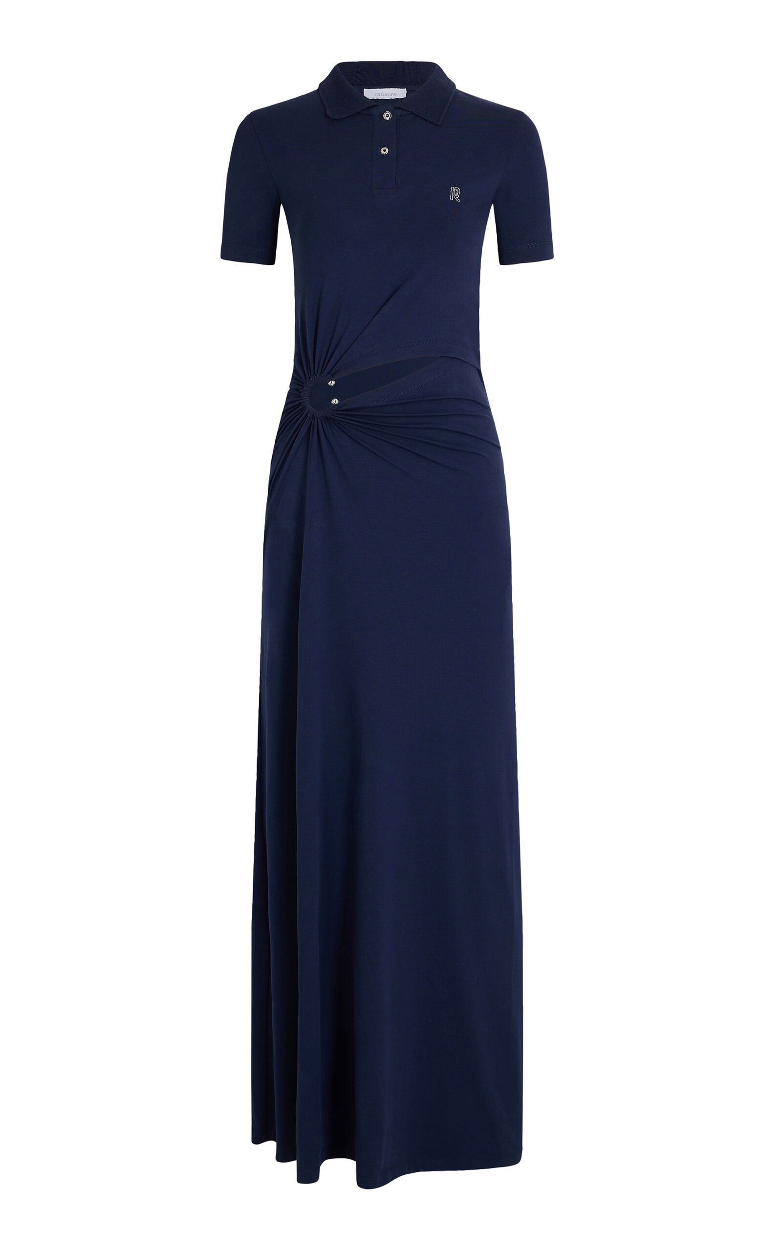 Rabanne Piercing-Detailed Stretch-Cotton Maxi Dress