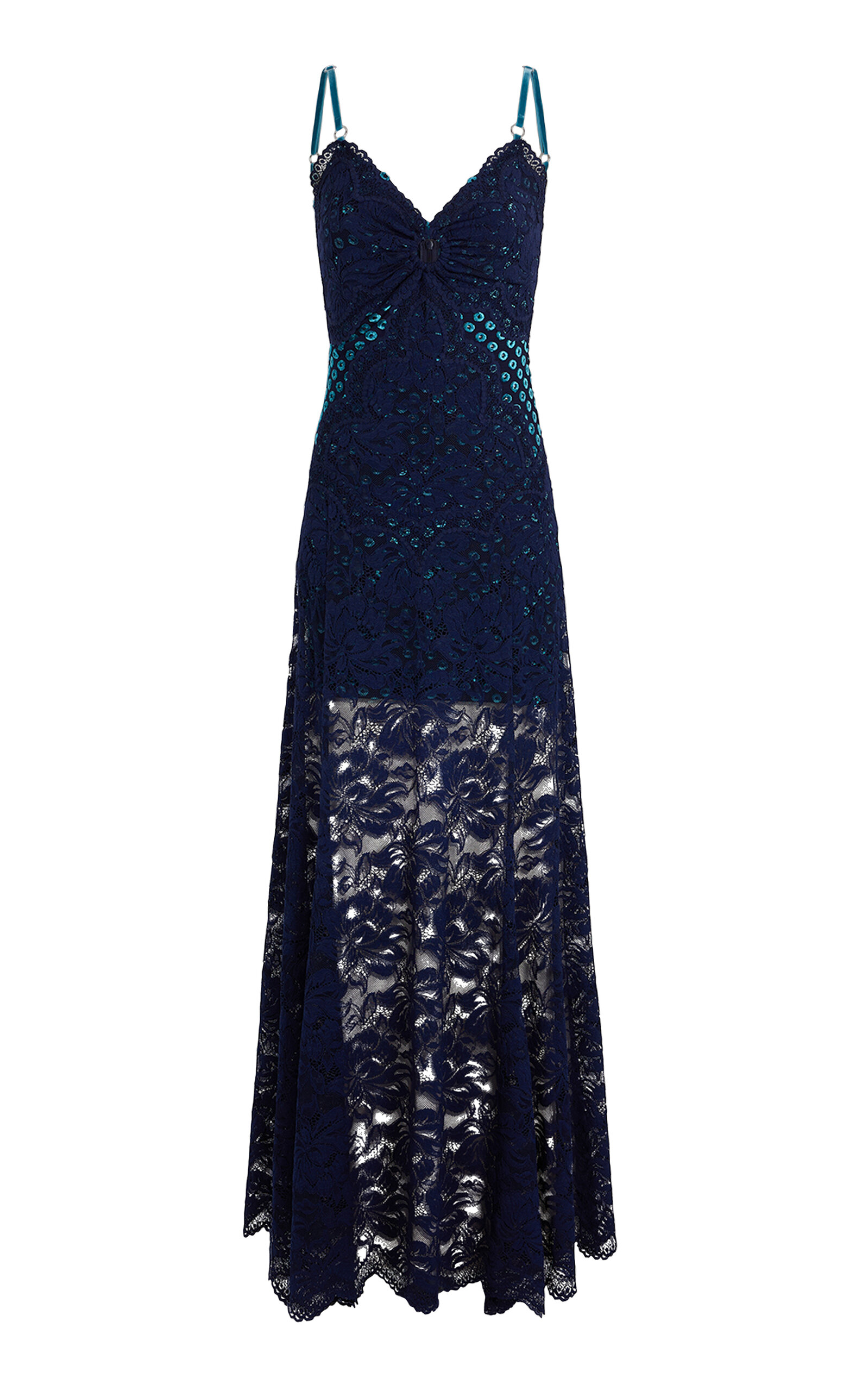 Rabanne Sleeveless Stretch-Lace Maxi Dress