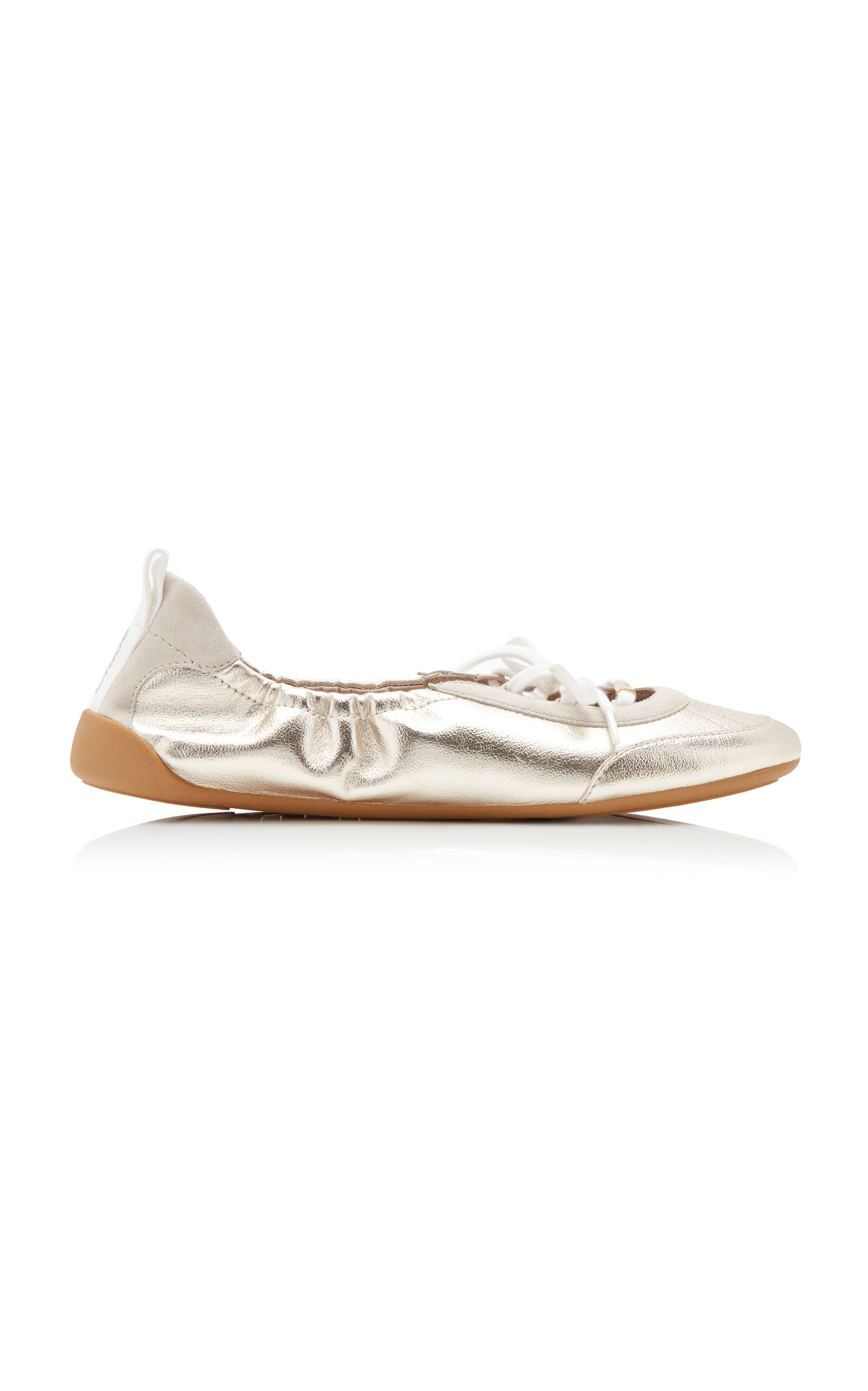 Chloé Kick Metallic Leather Ballet Sneakers