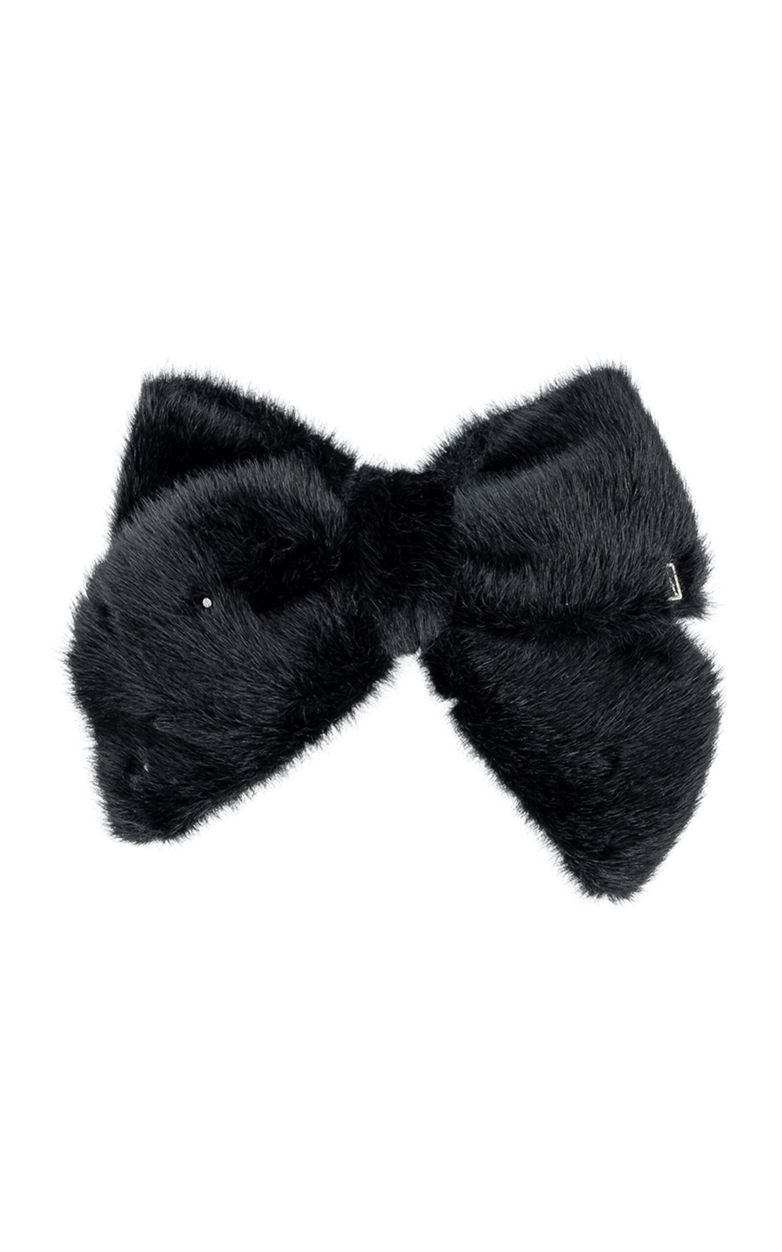 Alexandre de Paris Noctambule Crystal Faux Fur Bow Barrette