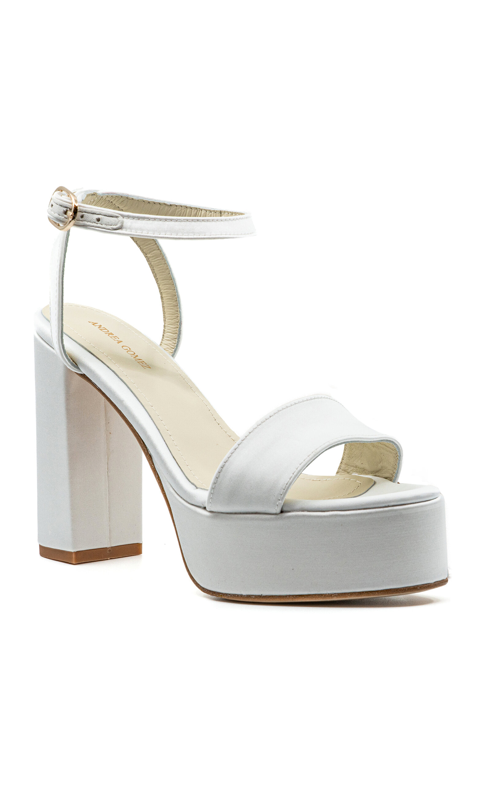 Andrea Gomez Becka Satin Platform Sandals