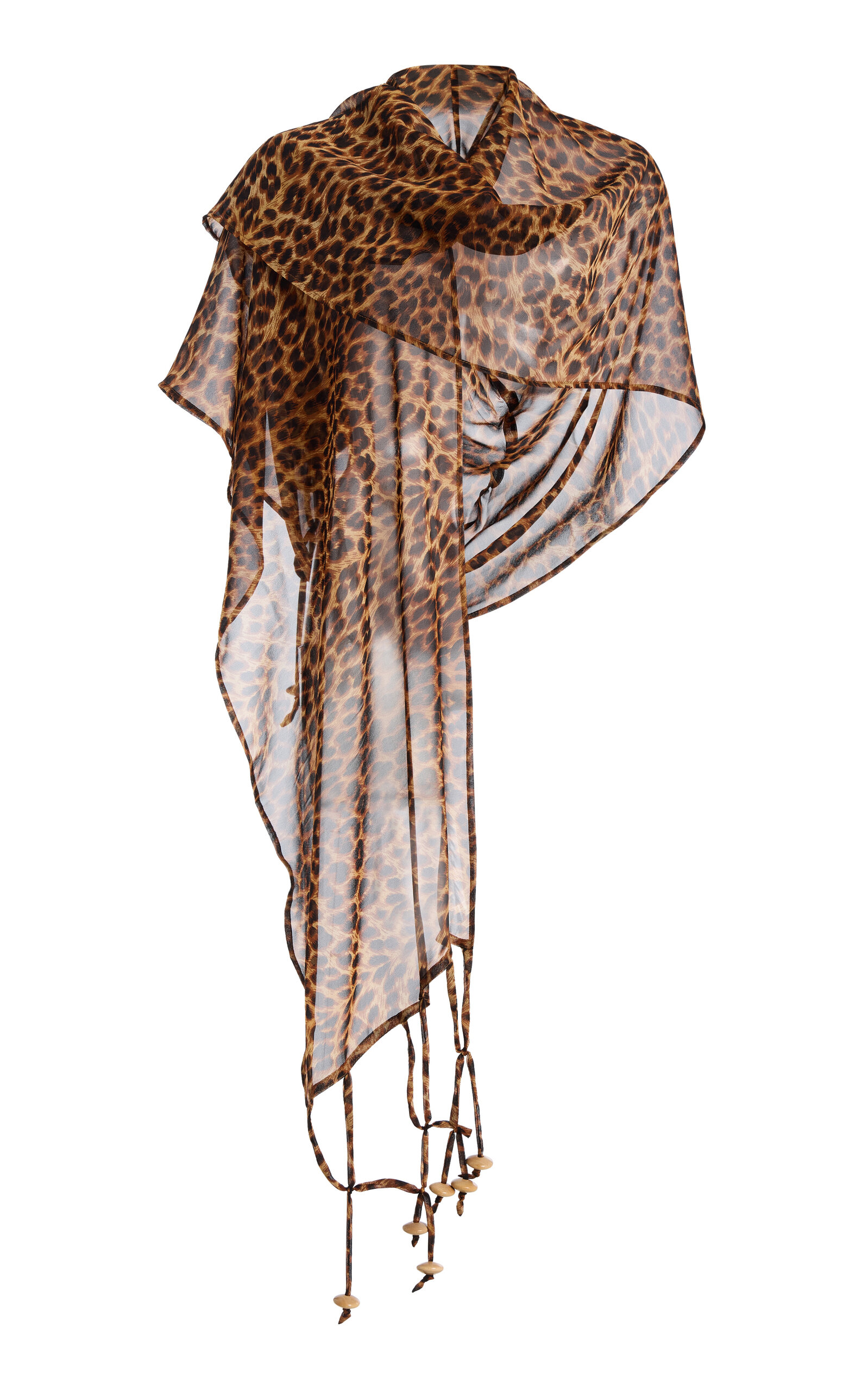PARDOhats Exclusive La Isla Sahara Beaded Leopard-Print Silk Hooded Scarf - Women's Accessories