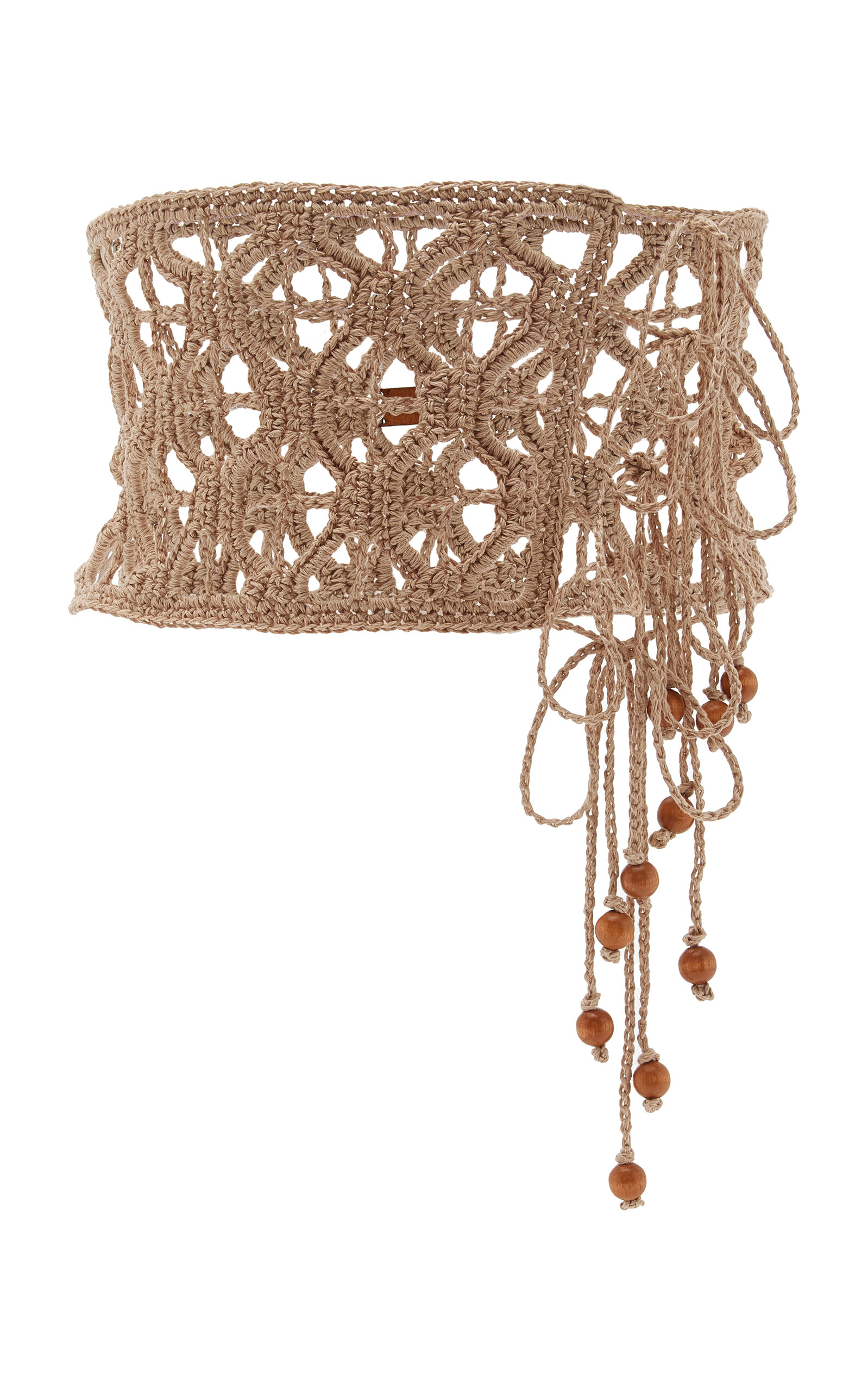 PARDOhats Exclusive La Isla Anzu Beaded Crocheted Linen Belt