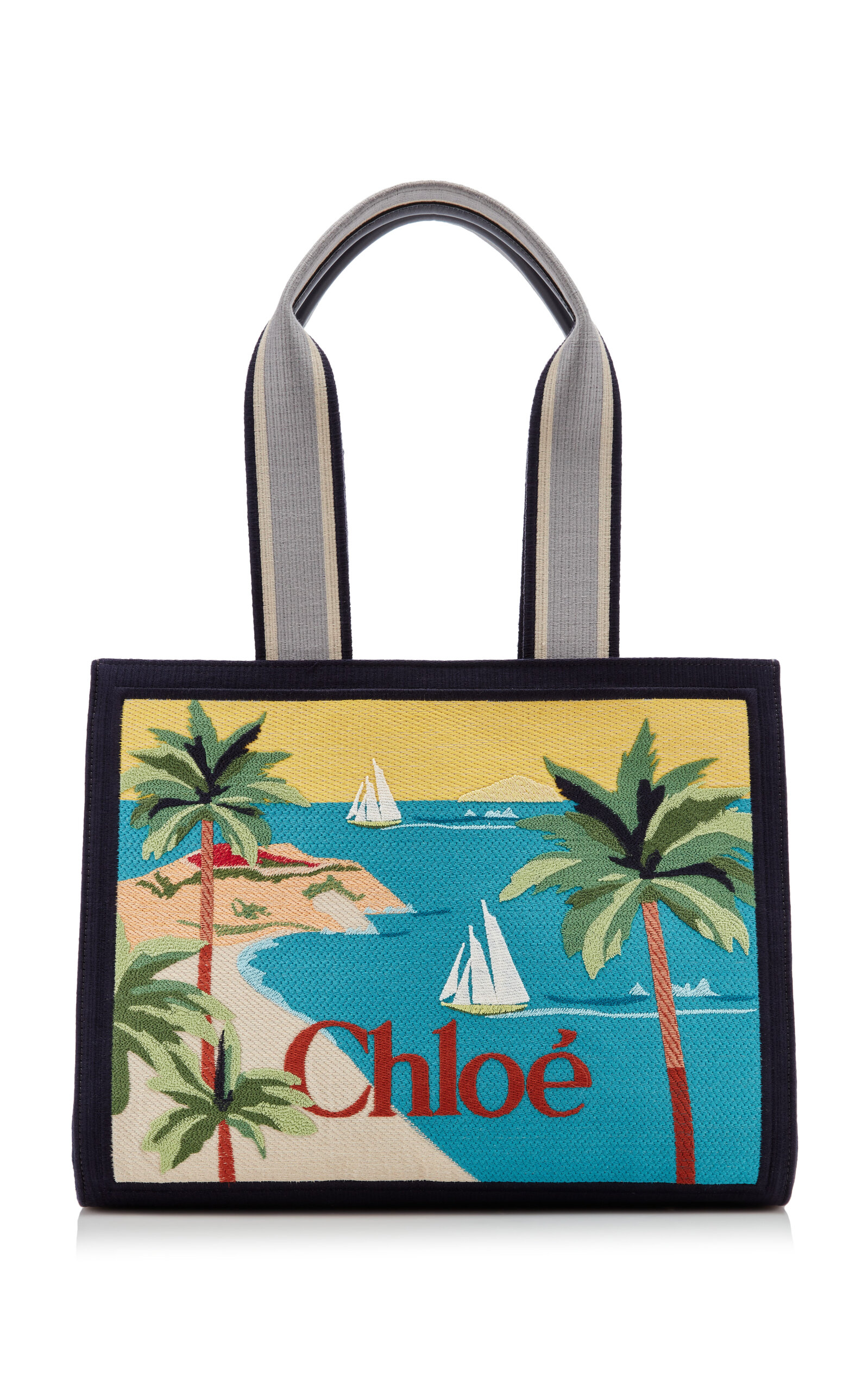 Chloé Soleil Embroidered Canvas Tote Bag - Moda Operandi