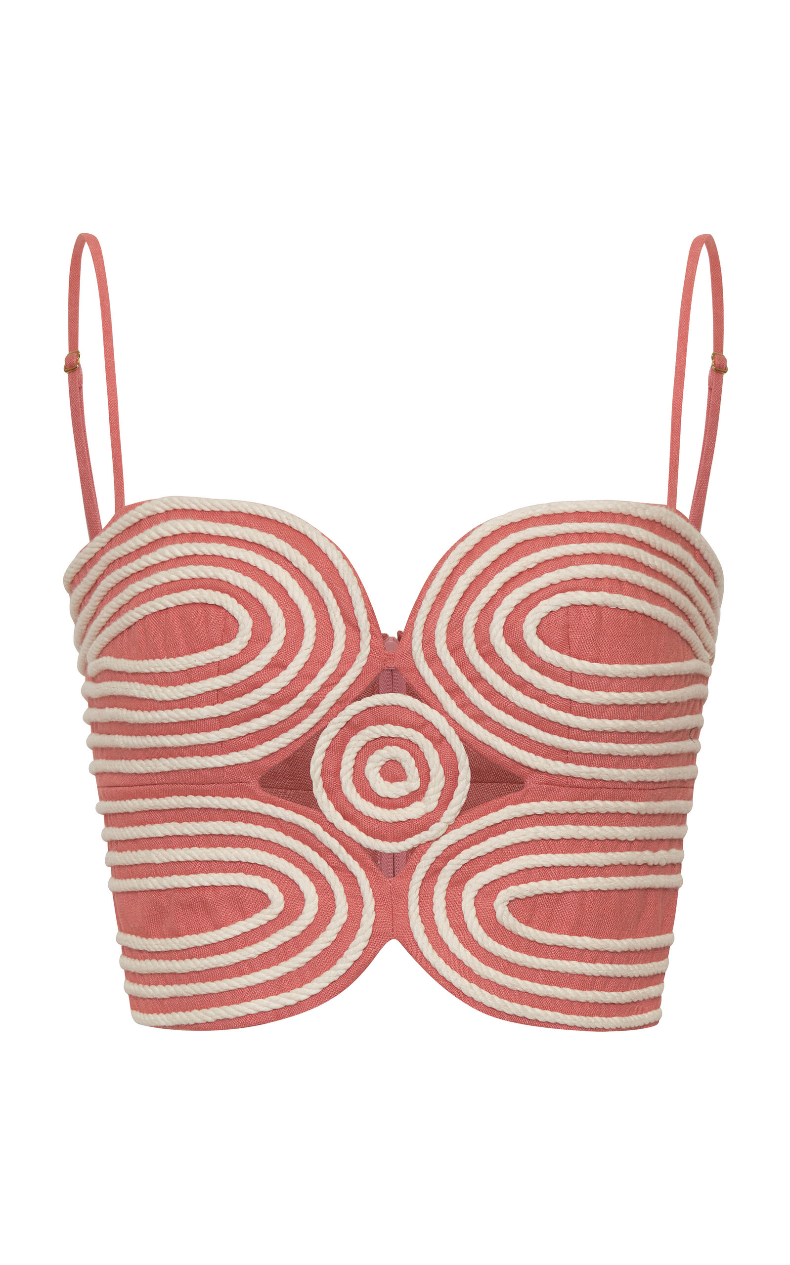 Andres Otalora Baía Embroidered Linen Crop Top