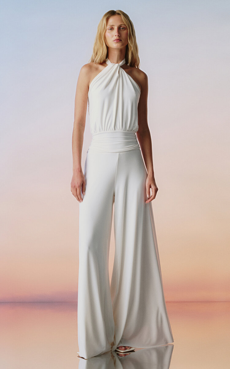 Andres Otalora Sabor Marula Halter Wide-Leg Jumpsuit