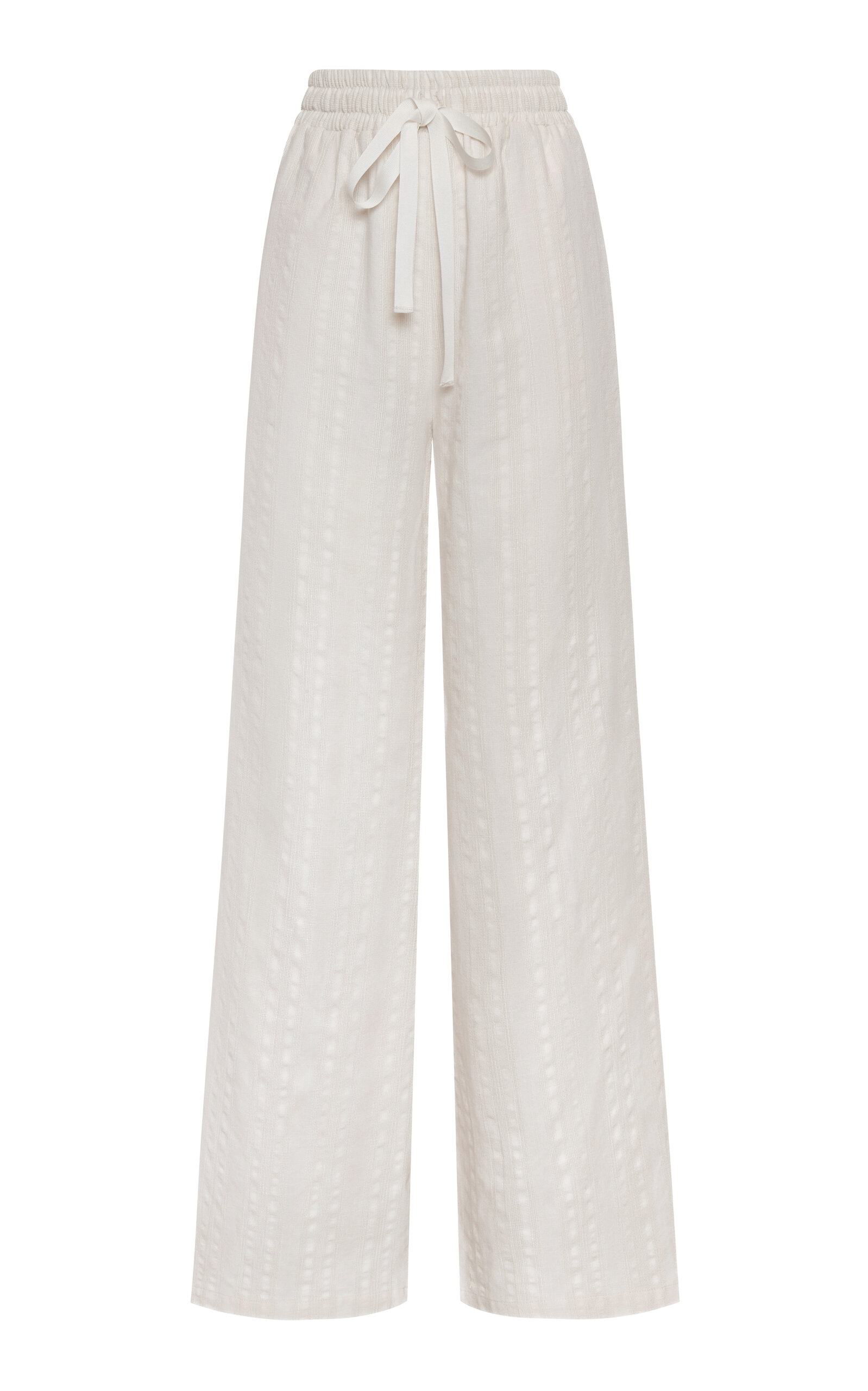 Andres Otalora Tamu Mia Mid-Rise Cotton-Jacquard Wide-Leg Pants