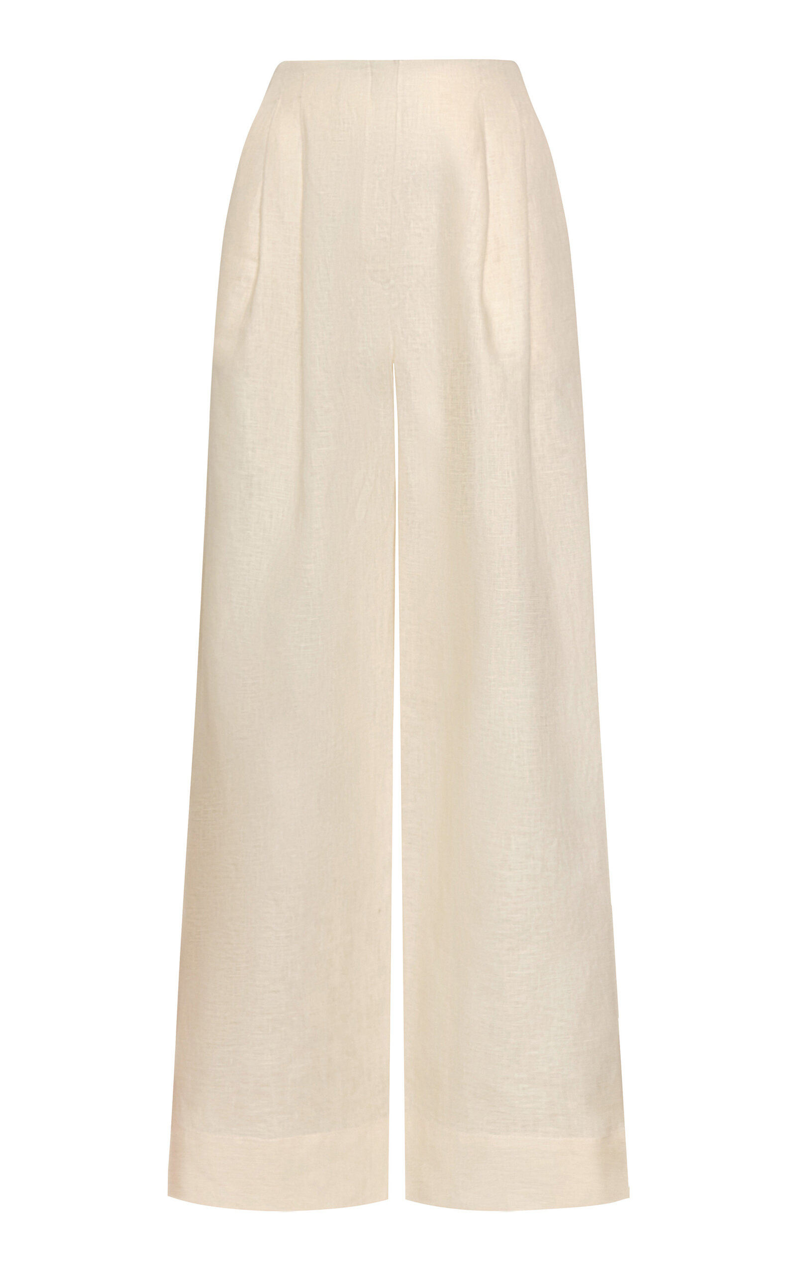 Andres Otalora Ancestra High-Rise Linen Wide-Leg Pants