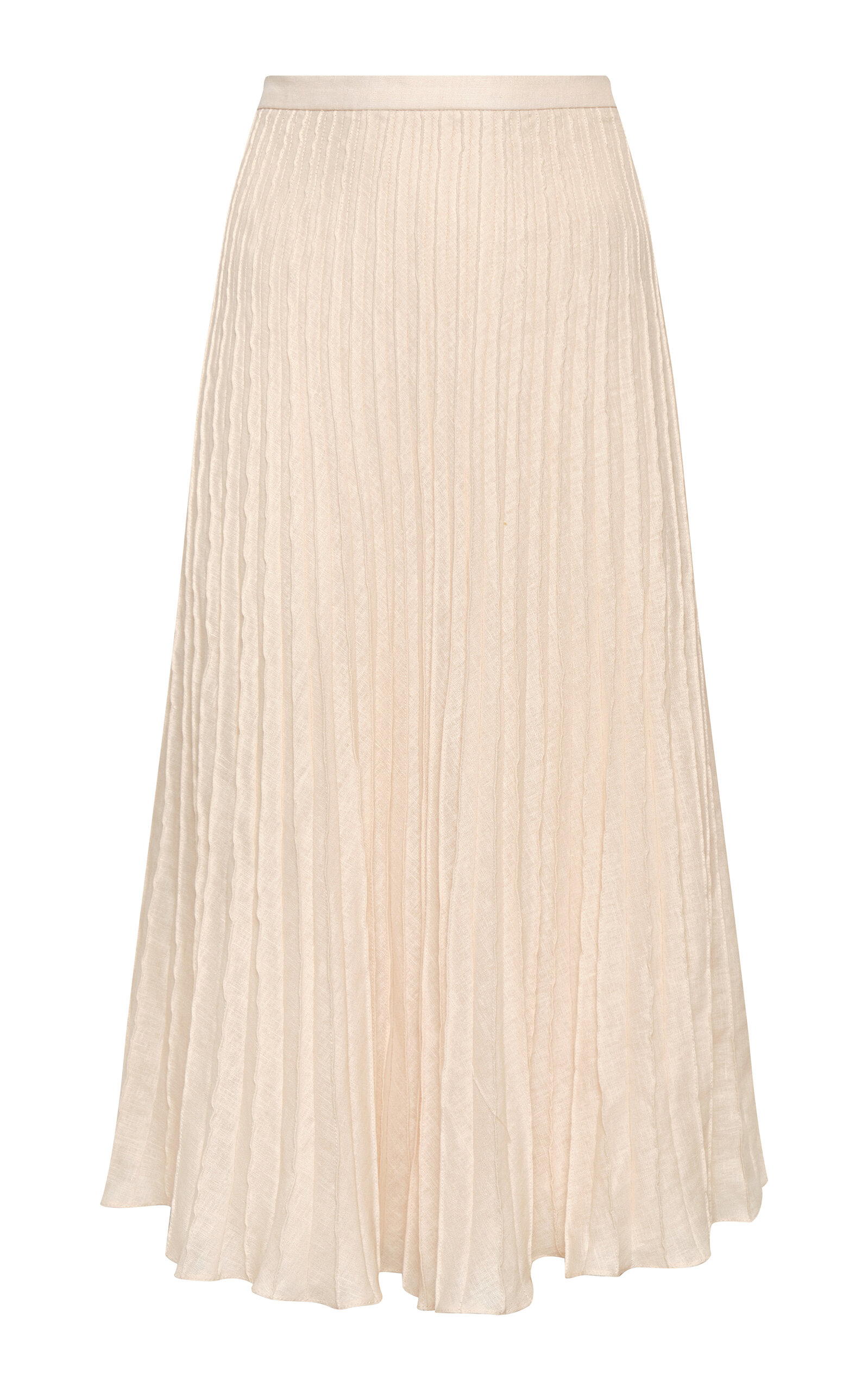 Andres Otalora Saana Pleated Linen Maxi Skirt