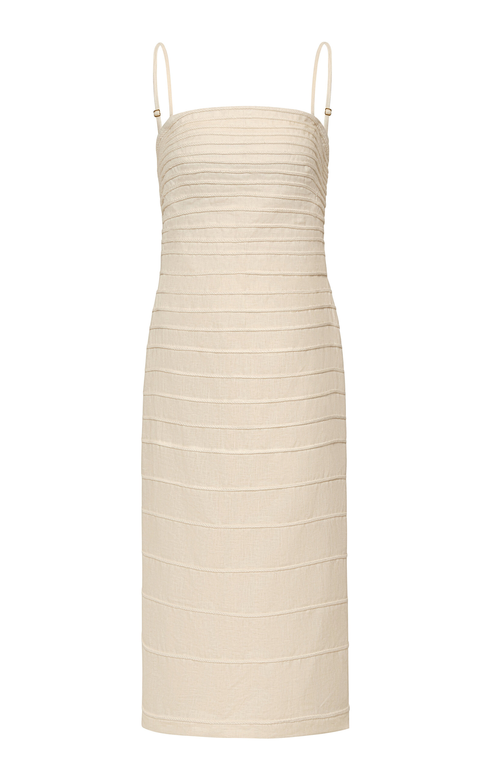 Andres Otalora Eterna Brisa Embroidered Linen Midi Dress